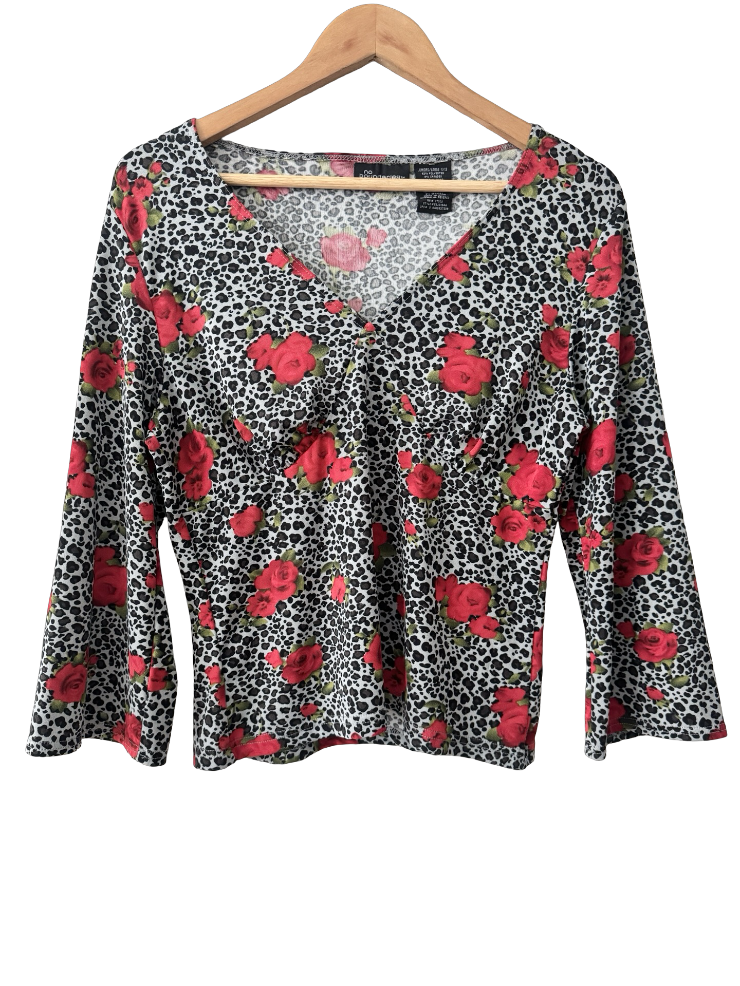 Vintage Y2K Wild Rose Sculpted Stretch Top (L/XL)
