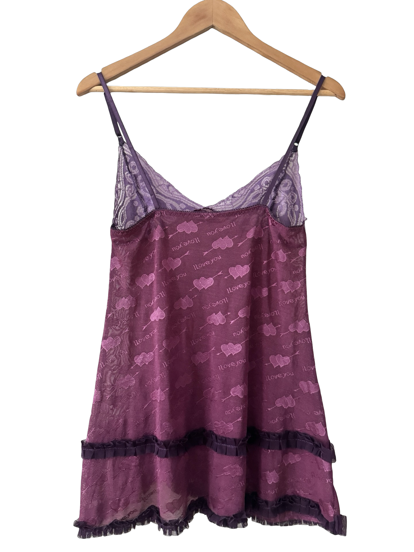 Vintage Y2K Love Letter Sheer Lace Mini Dress (M)