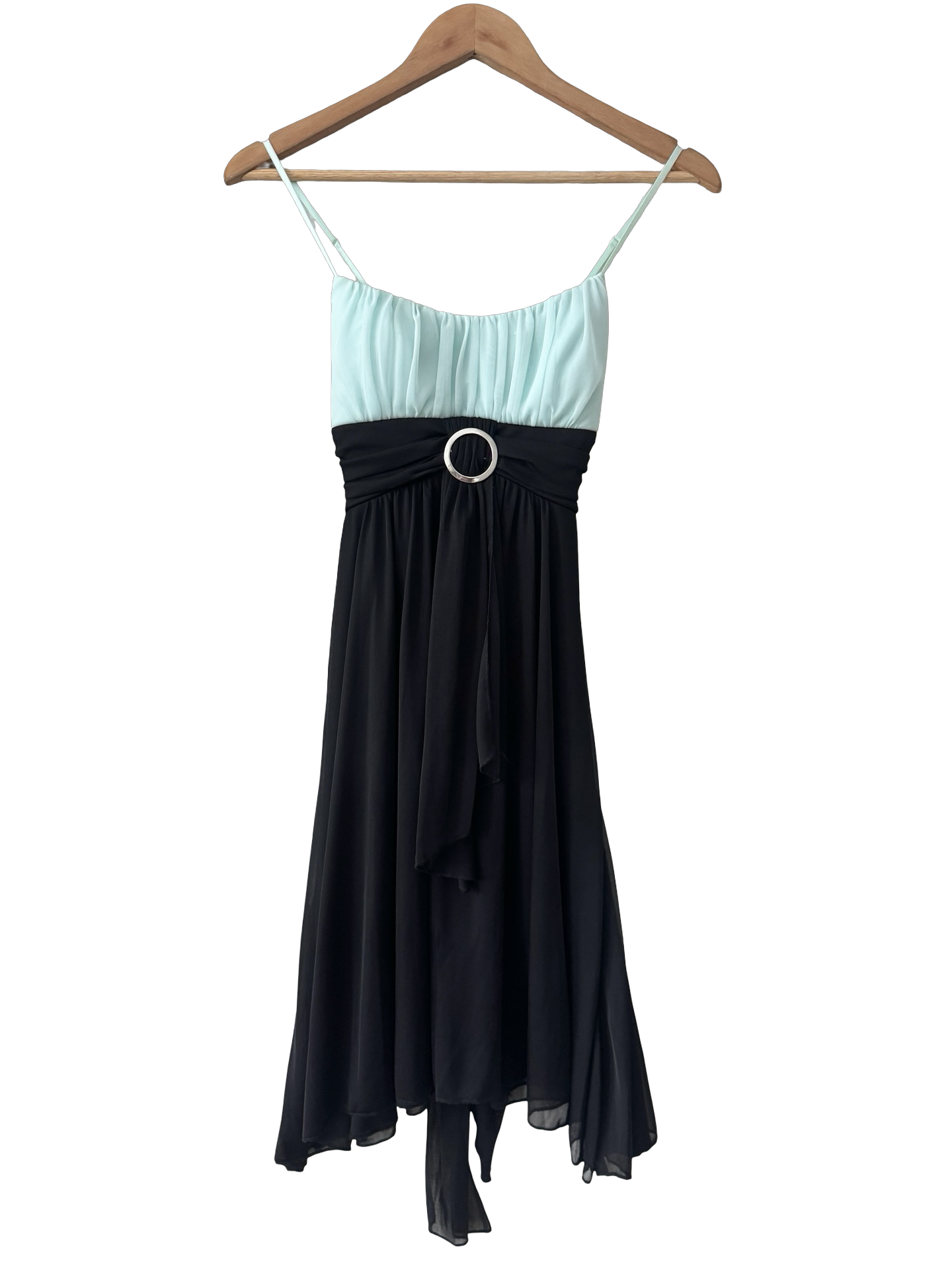 Vintage Y2K Aqua After Dark Handkerchief Dress (S)