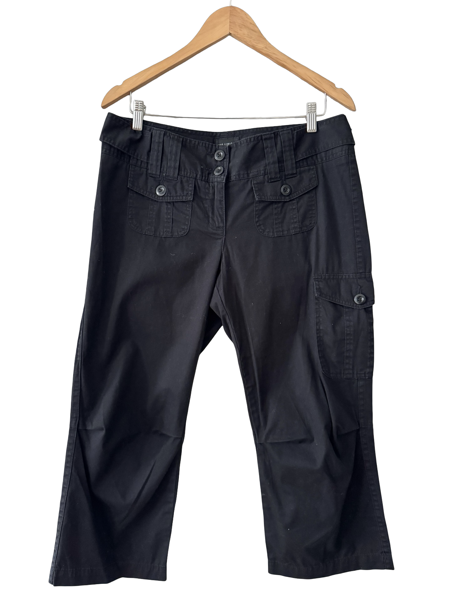 Y2K Black Utility Cargo Capris (M)