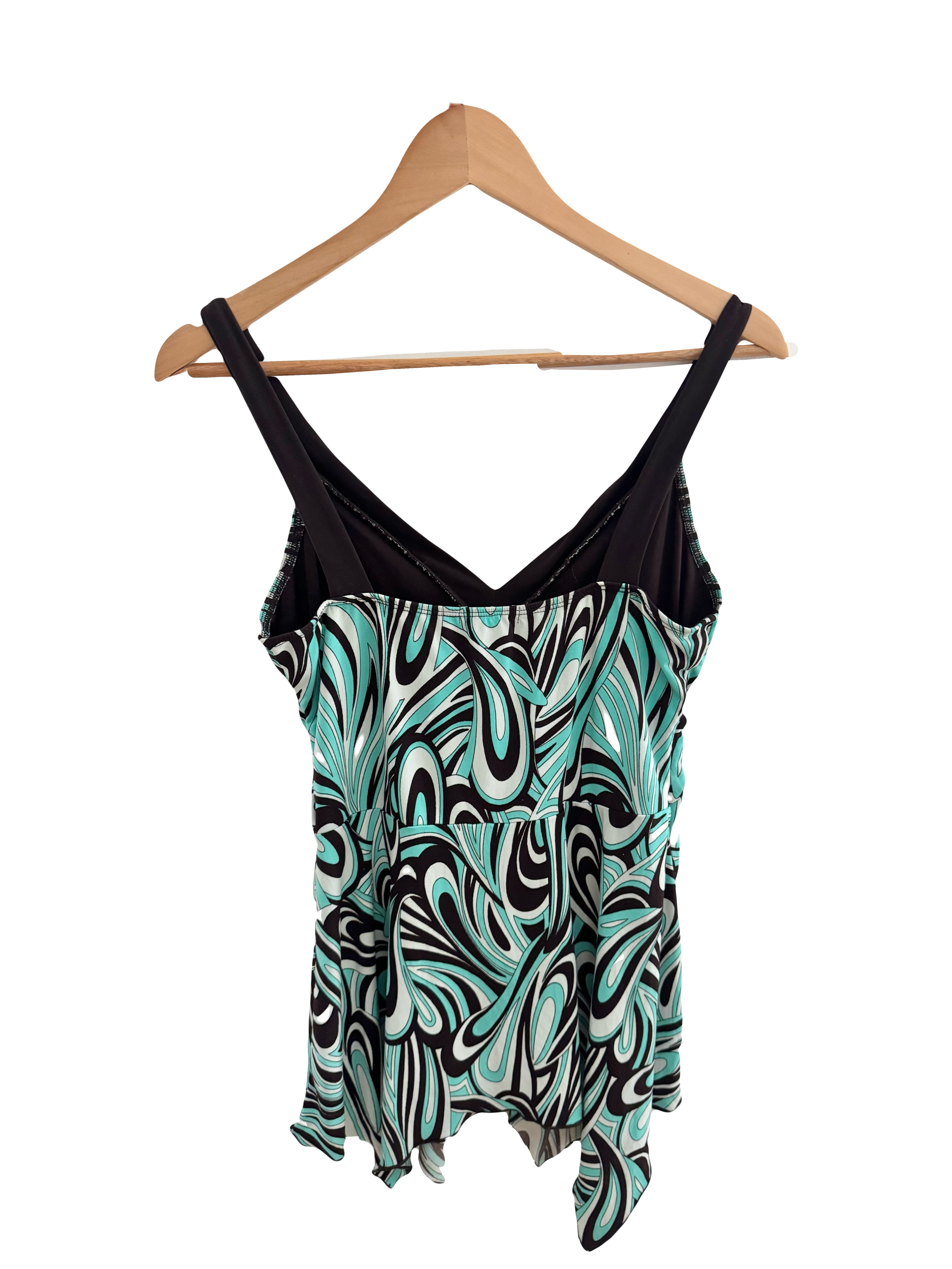 Vintage 90s Swirl Print Handkerchief Top (L)