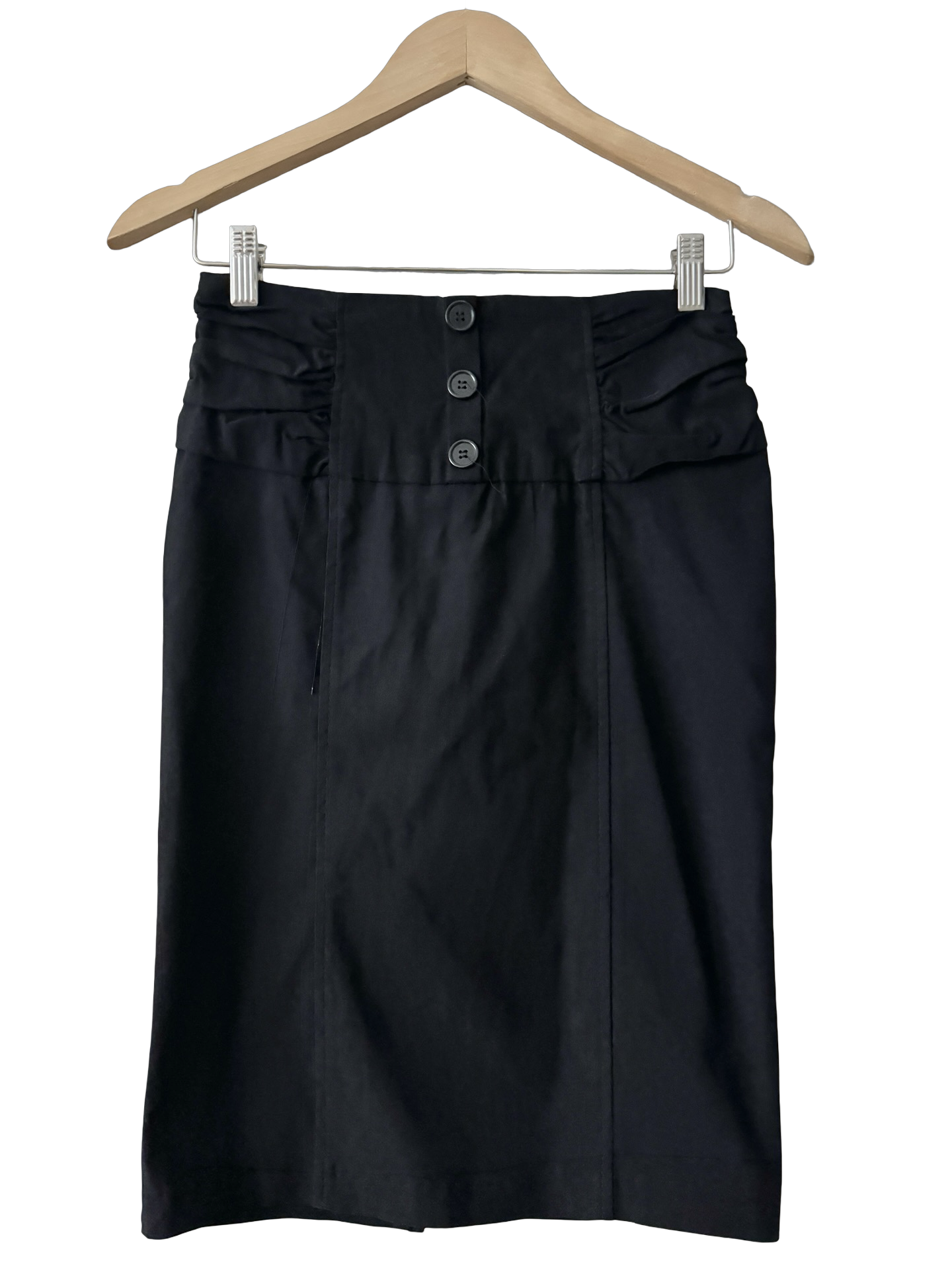 Vintage Y2K Midnight Muse Ruched Pencil Skirt (XS/S)