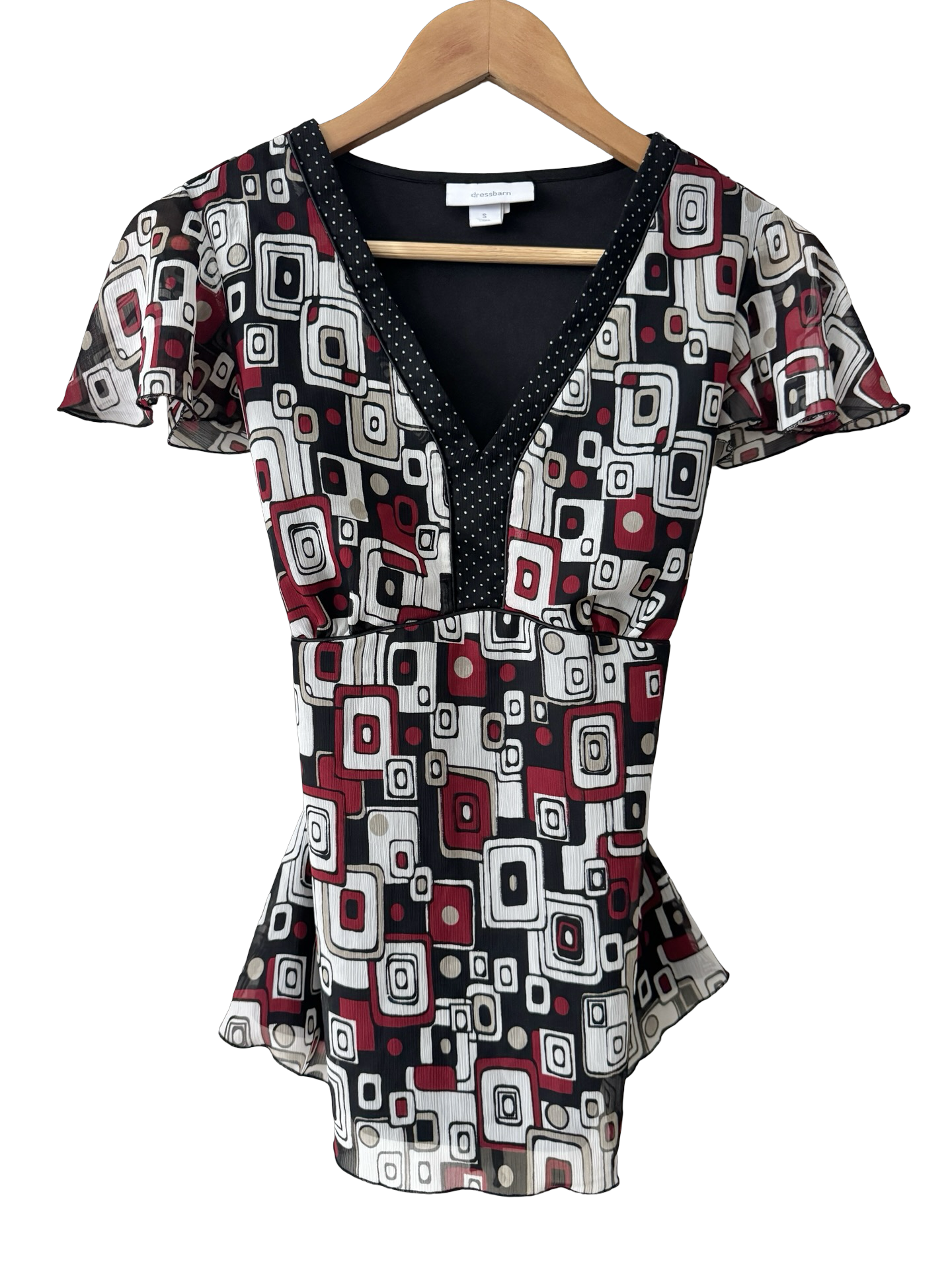 Vintage Y2K Mod Mosaic Flutter Top (M)