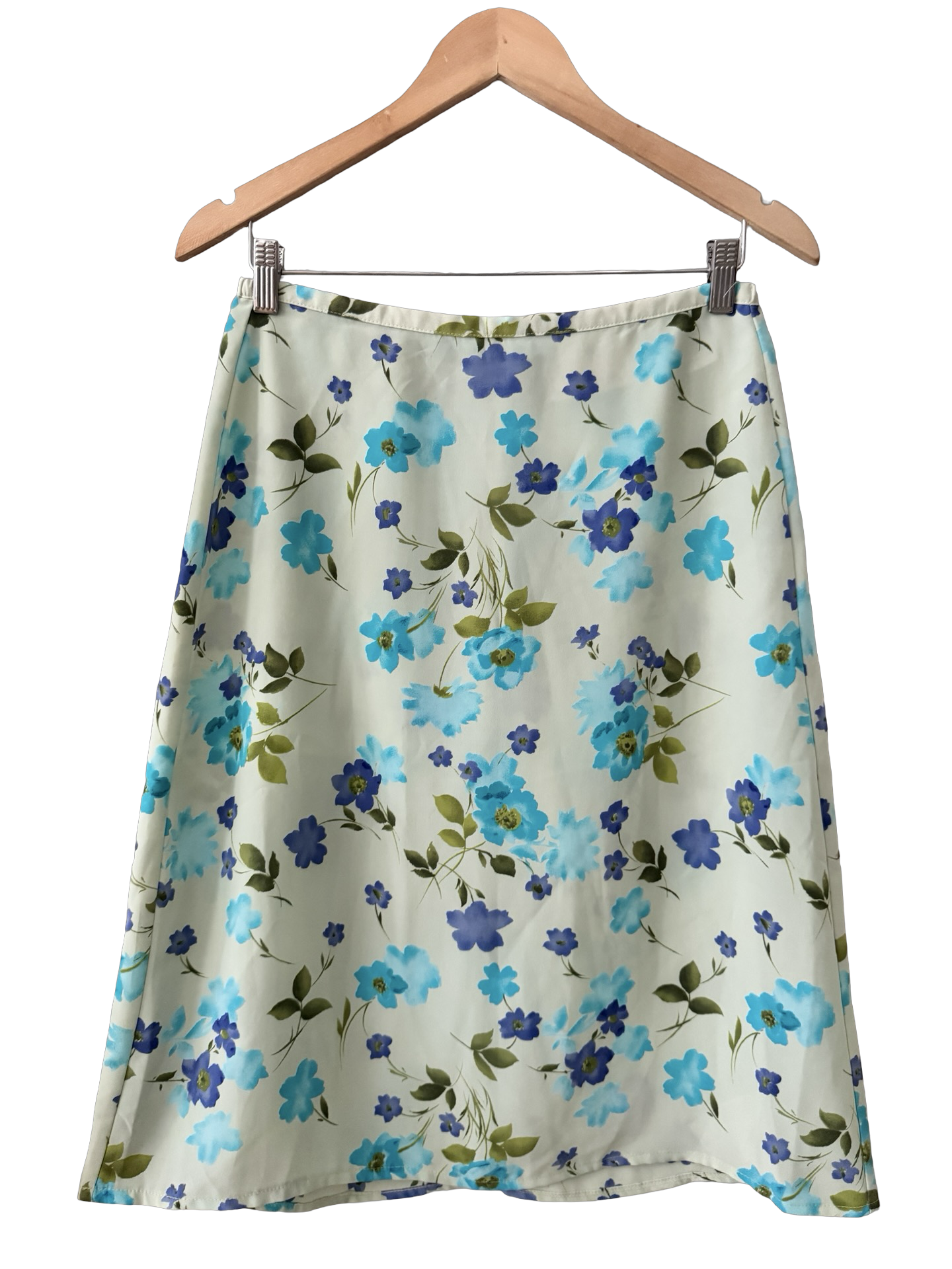 Vintage 90s Bluebell Garden Midi Skirt (M)