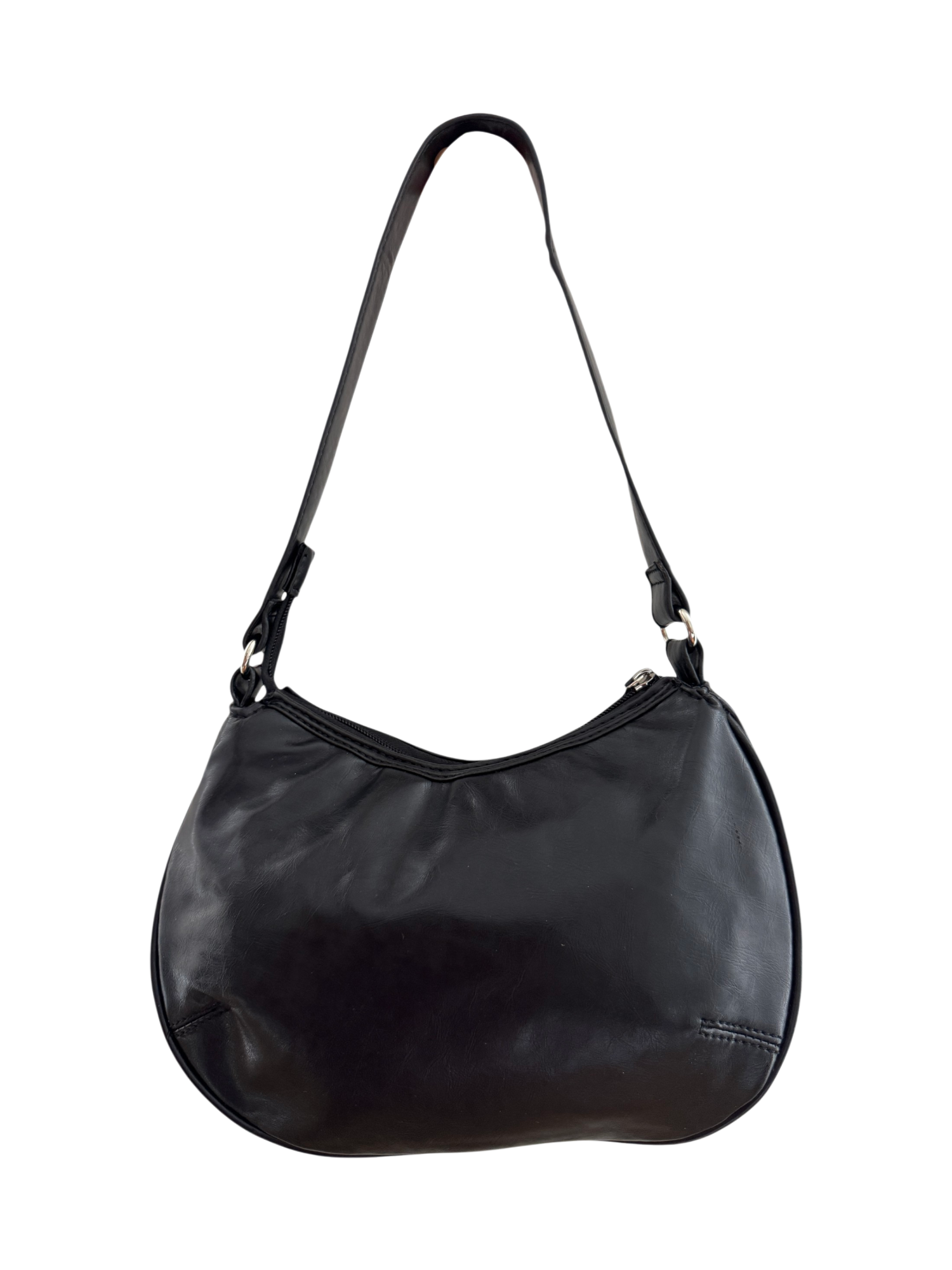 Vintage Y2K Attention Black Buckle Pocket Shoulder Bag
