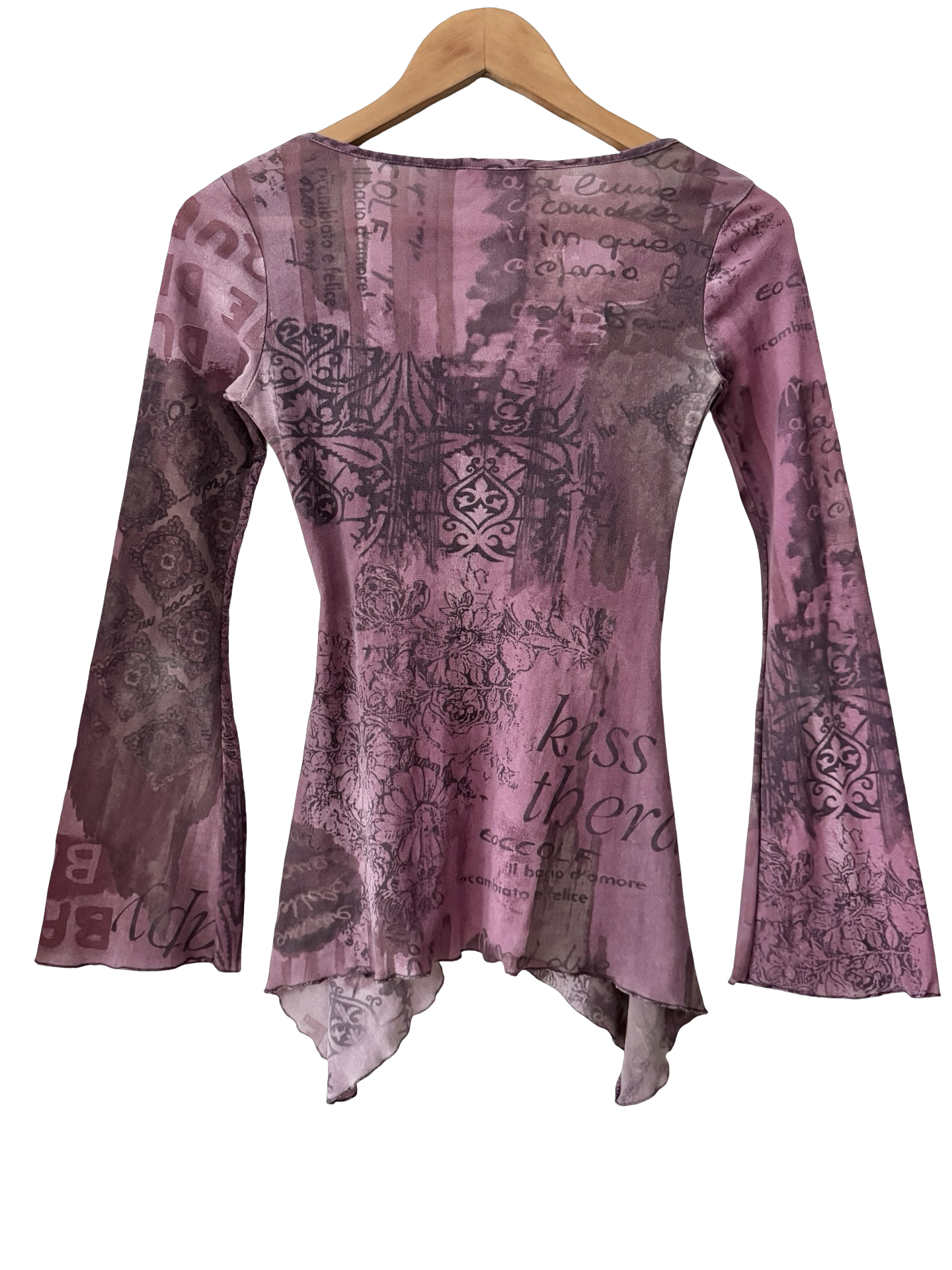 Vintage Y2K Paris Postcard Asymmetrical Top (S)