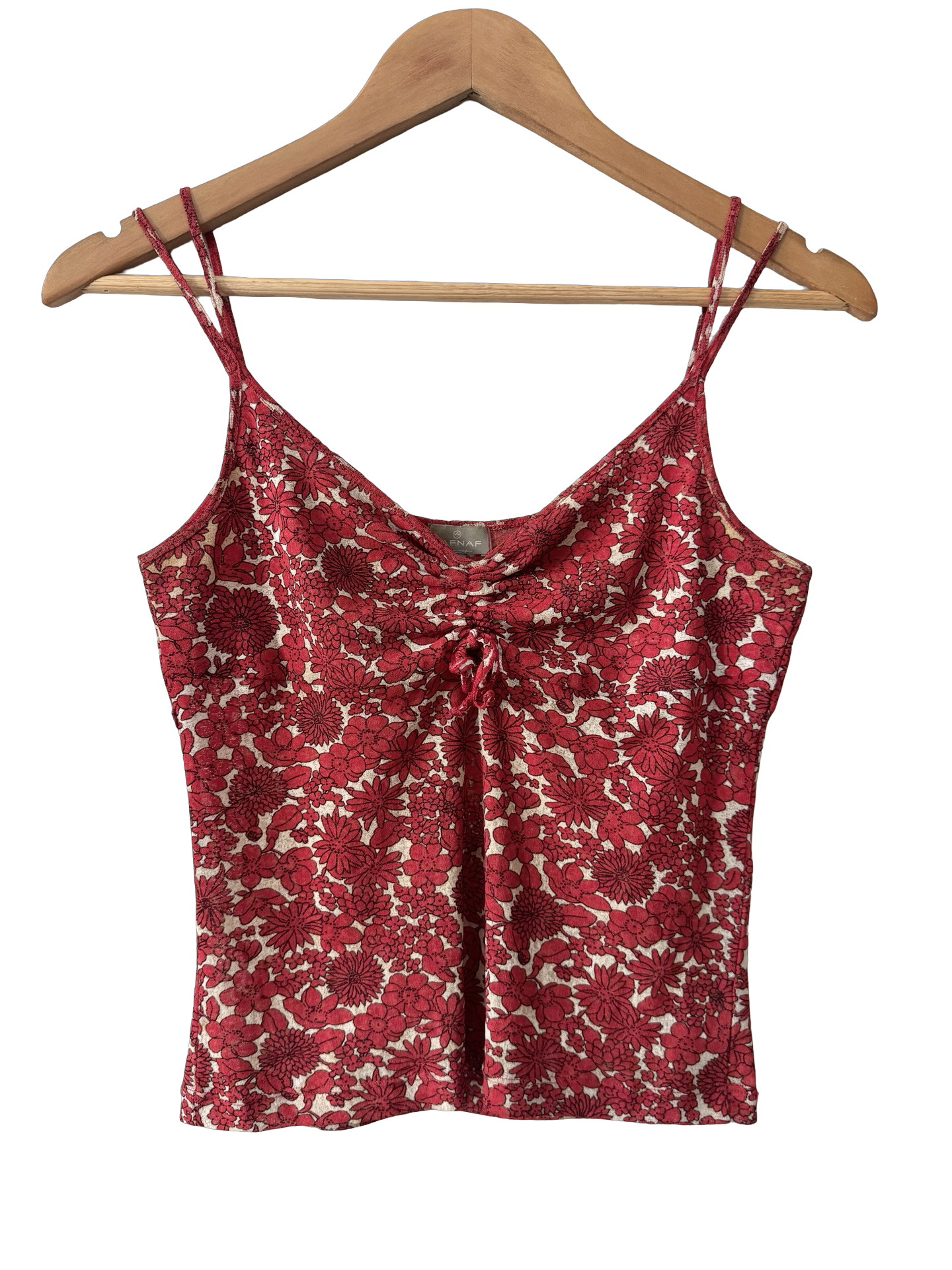 Vintage Y2K French Cherry Picnic Floral Cami (M)