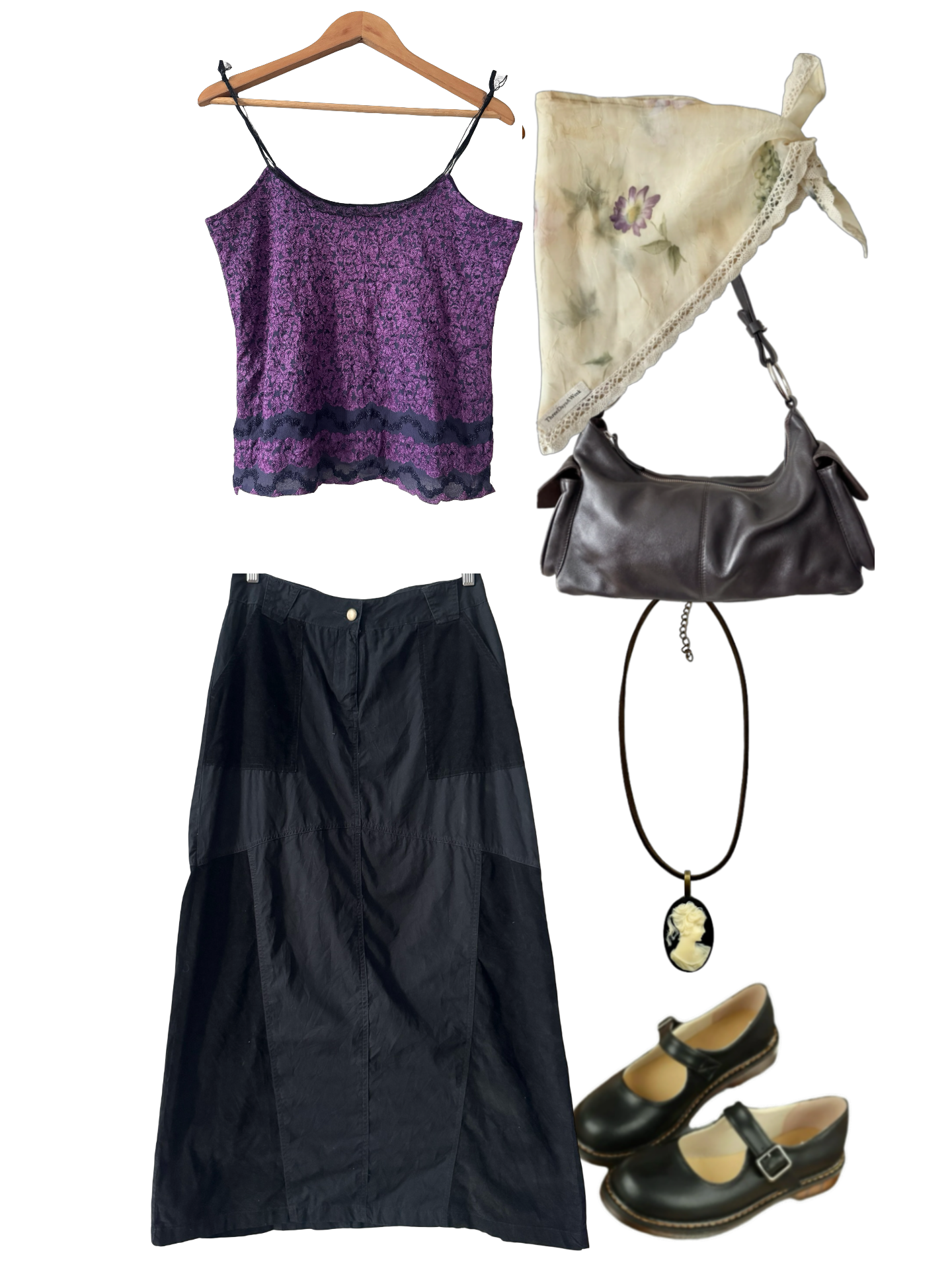 Vintage Y2K Purple Haze Lace Camisole (M)