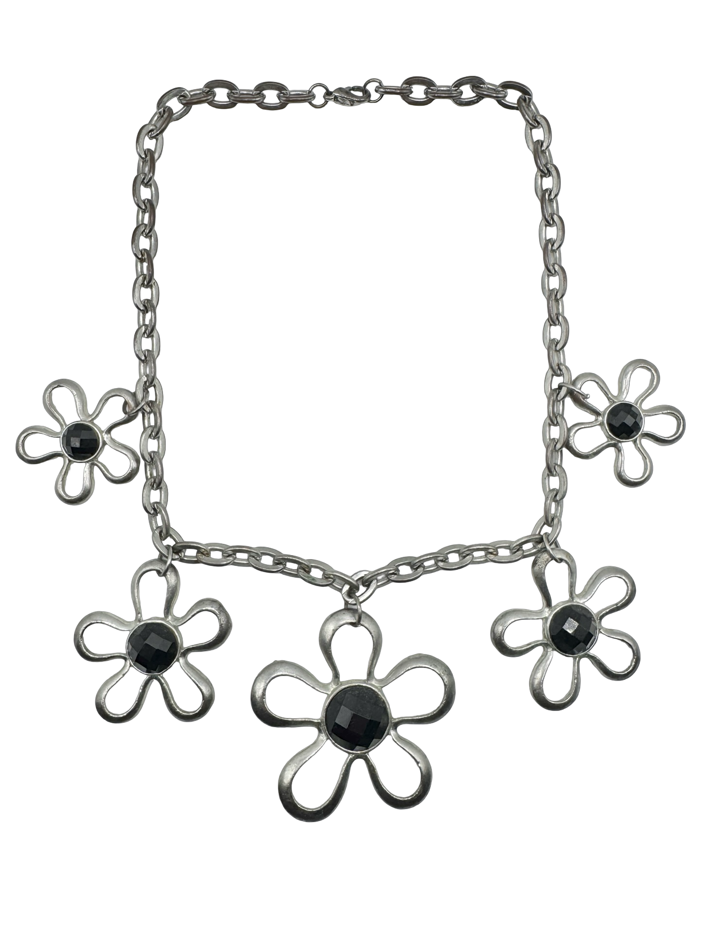 Vintage Y2K Daisy Chain After Dark Necklace
