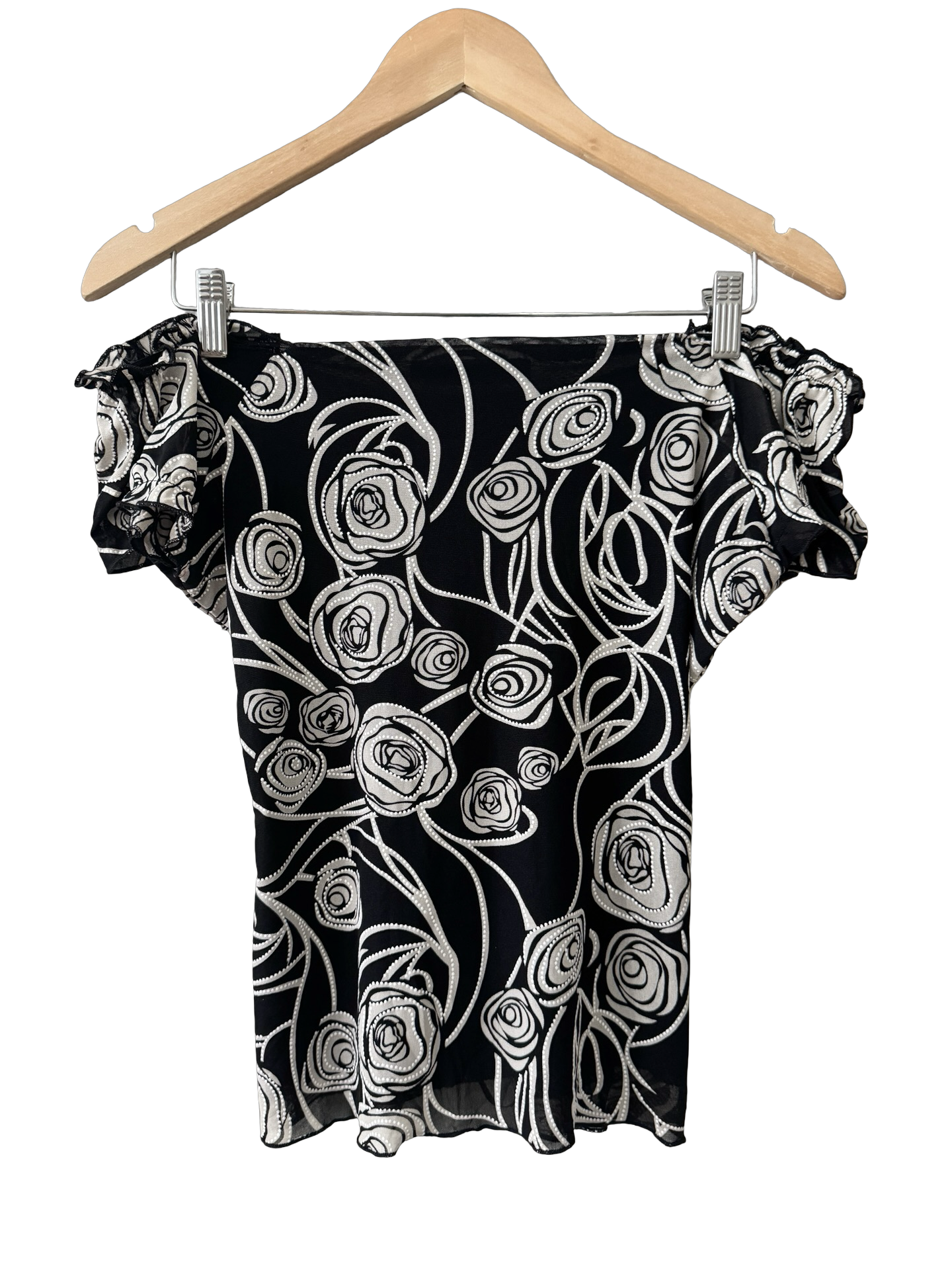 Vintage Y2K Noir Rose Corset Top (L)