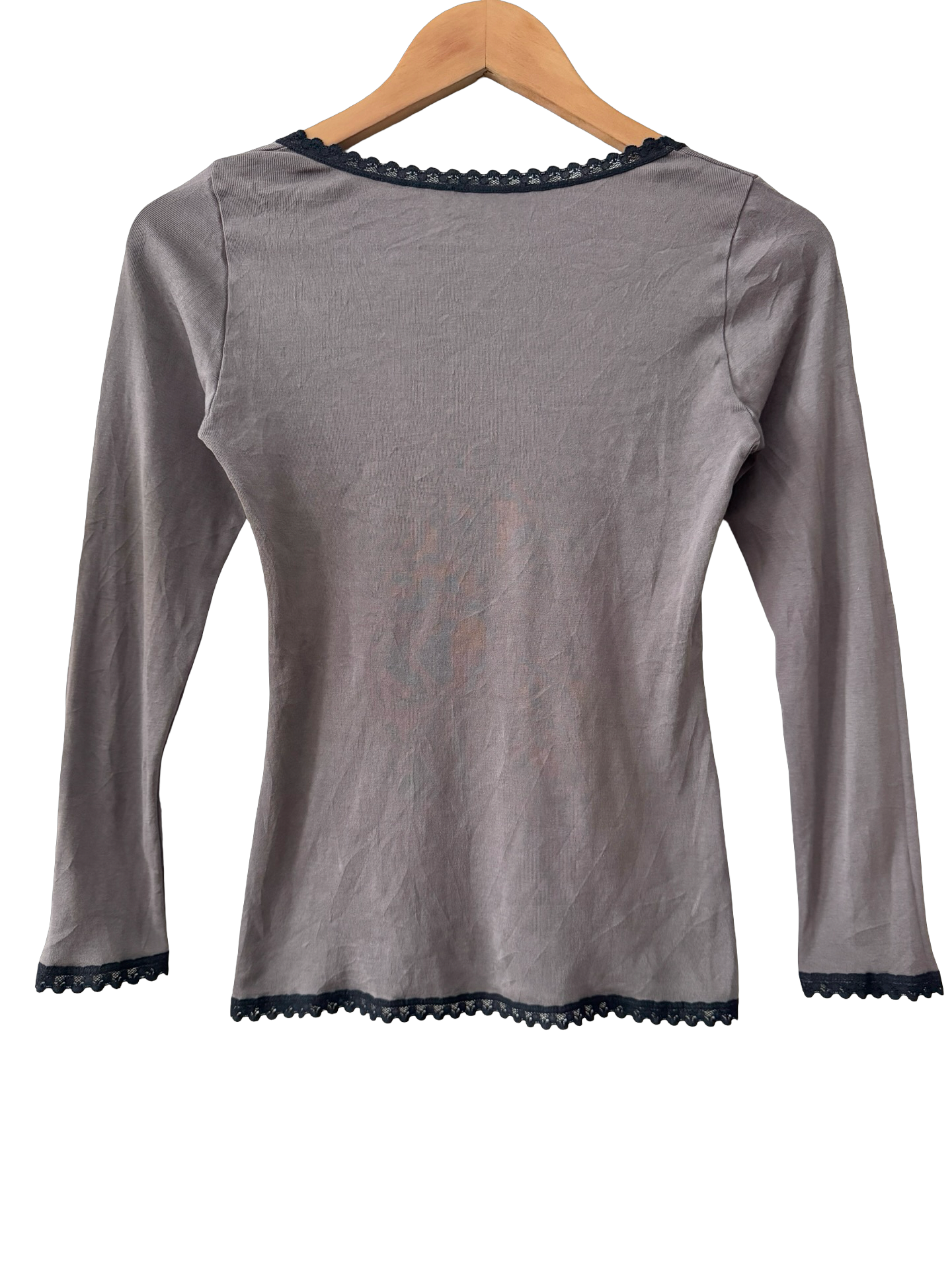 Vintage Y2K Parisian Smoke & Lace Knit (Small)