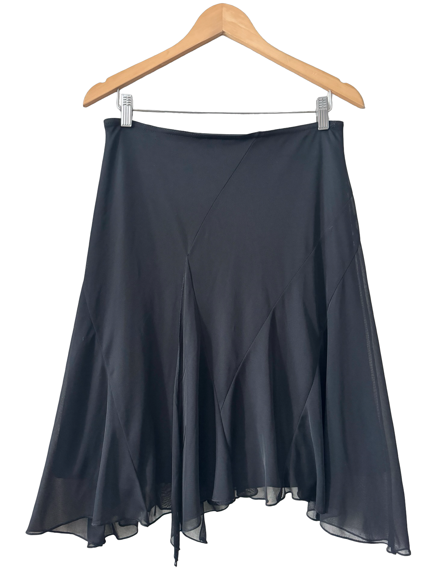 Vintage Y2K Midnight Handkerchief Midi Skirt (Medium)