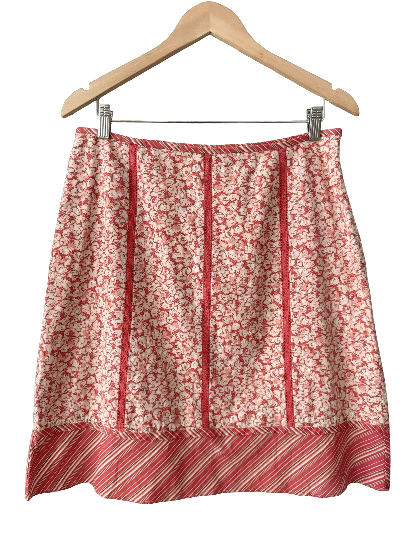 Vintage 90s Context Mixed Print Midi Skirt (M)