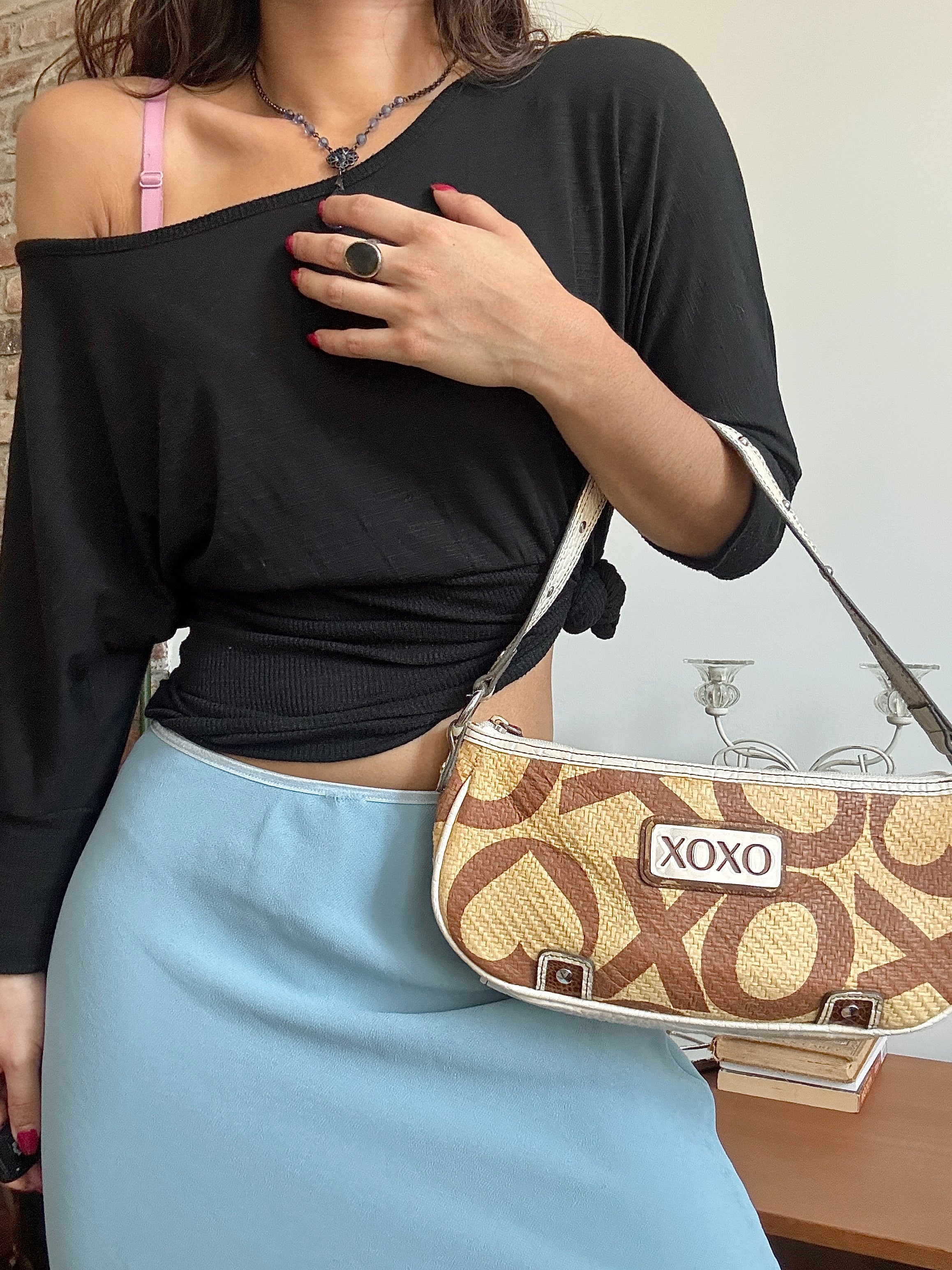 Vintage Y2K XOXO Latte Logo Baguette