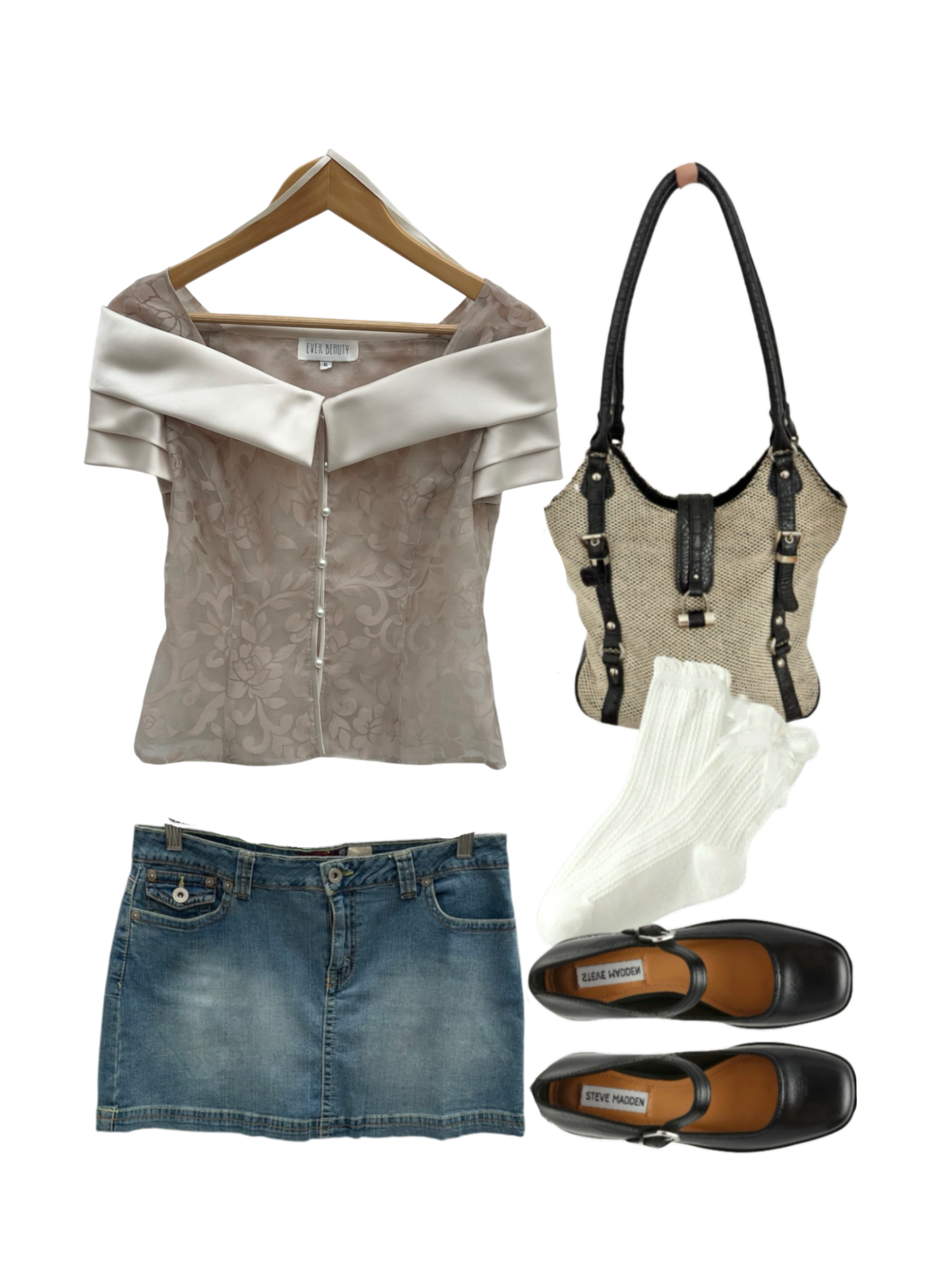 Vintage 90s Dainty Taupe Lace Top (M)