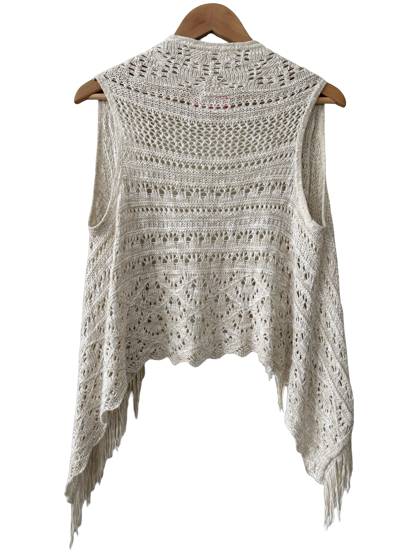 Vintage 90s Boho Fringe Knit Vest (S/M)