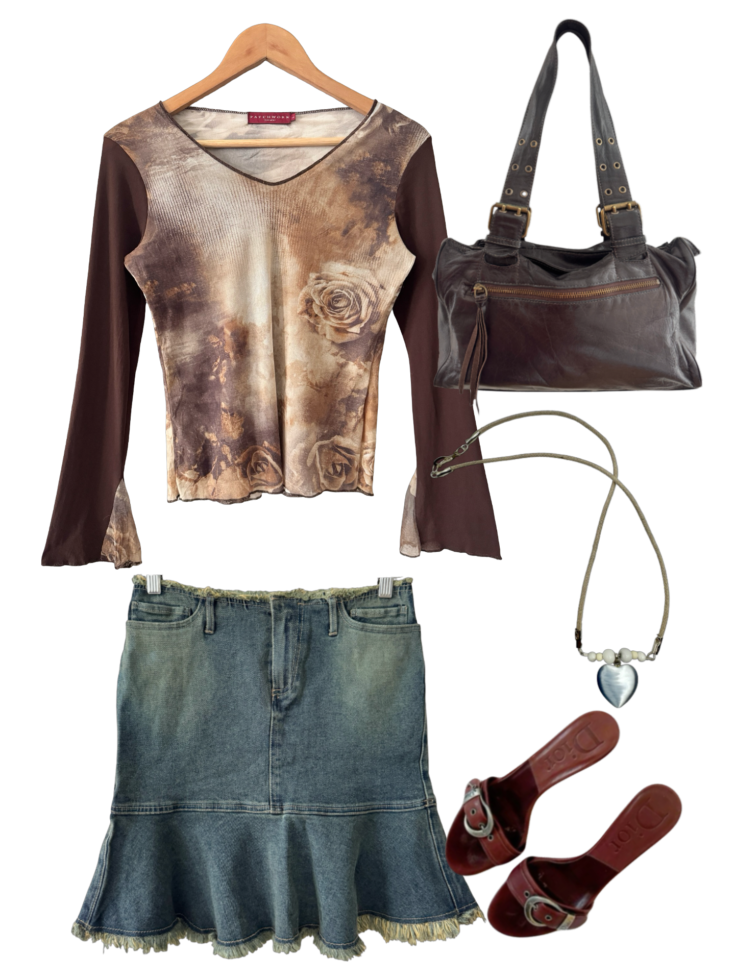 Vintage Y2K Patchwork Toradas Long Sleeve Top (M)