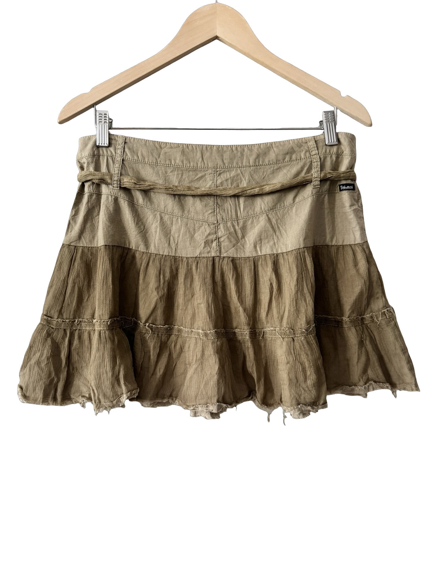 Vintage Y2K Desert Dust Ruffle Mini Skirt (M/L)