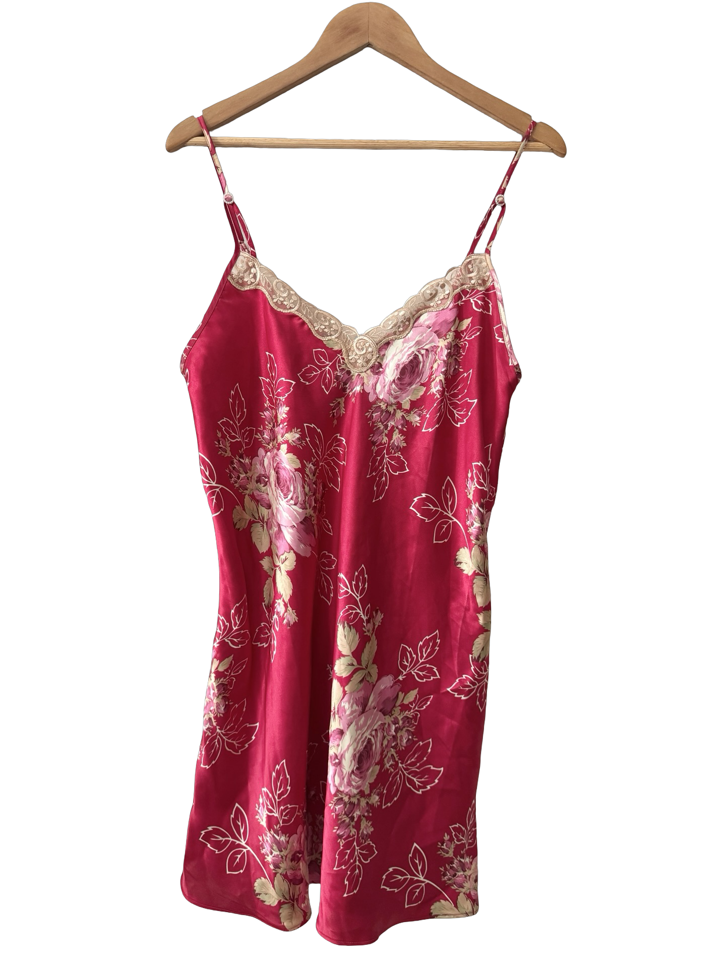 Vintage Y2K Crimson Rose Dainty Slip Dress (L)