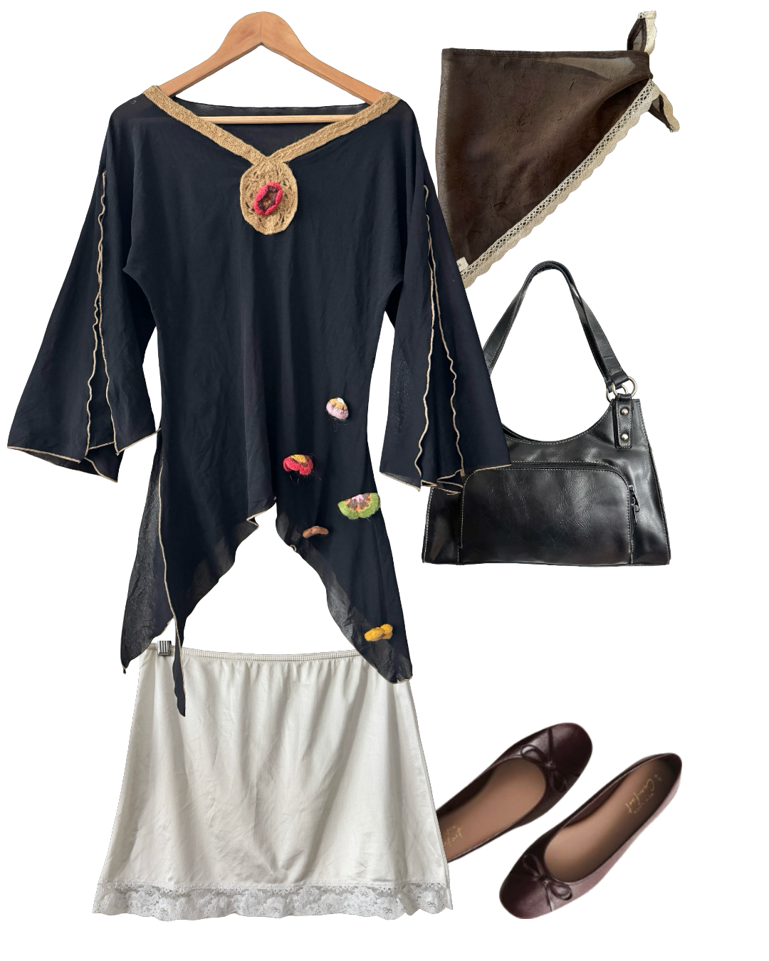 Vintage Y2K Midnight Trinket Handkerchief Top (L)