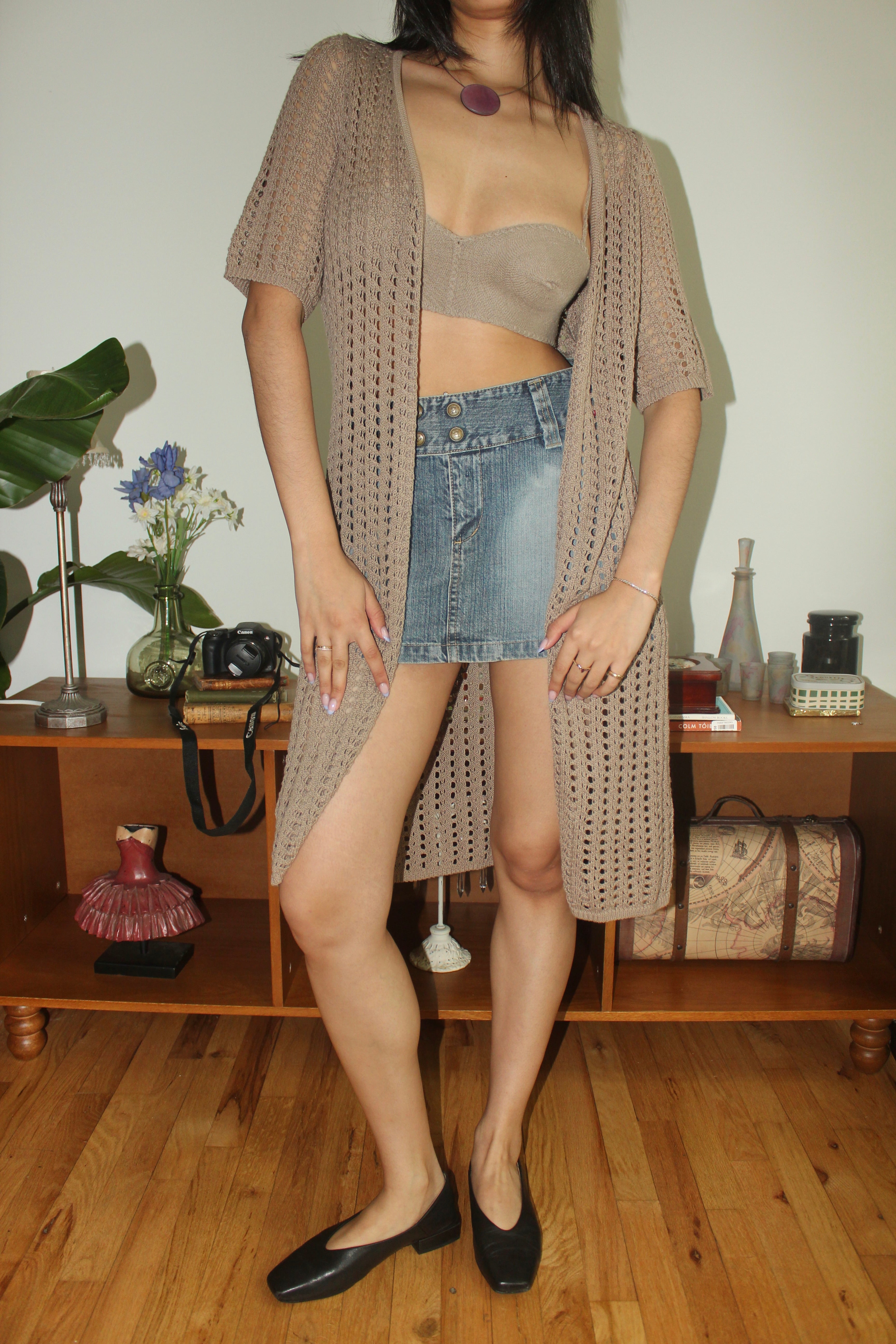 Vintage 90s Soft Open Knit Cardigan (S/M)