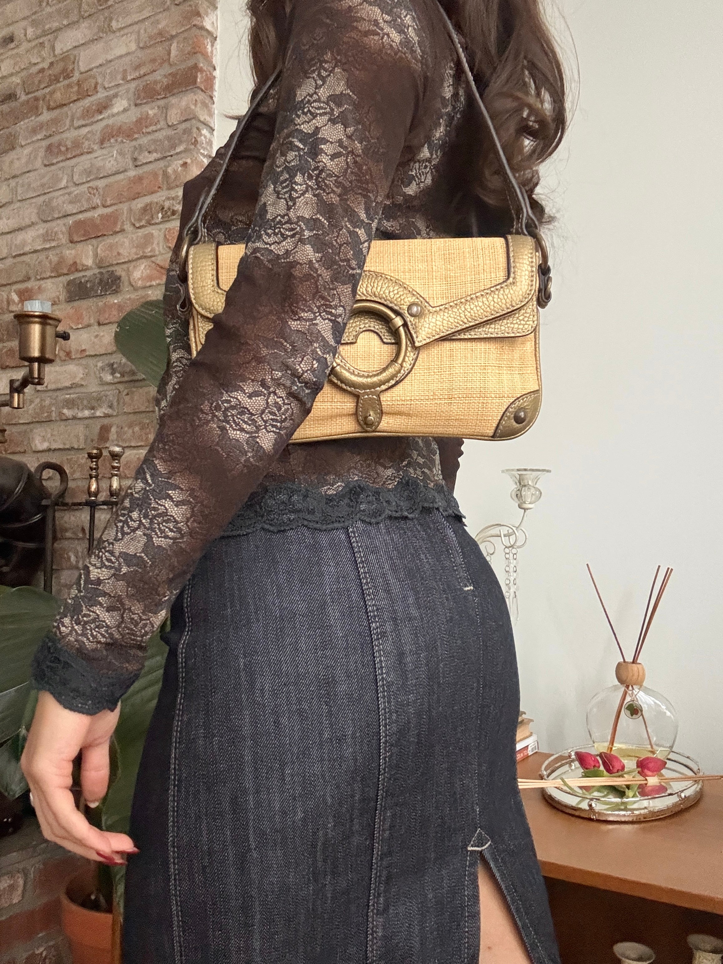 Vintage Y2K Uptown Tan Leather Satchel