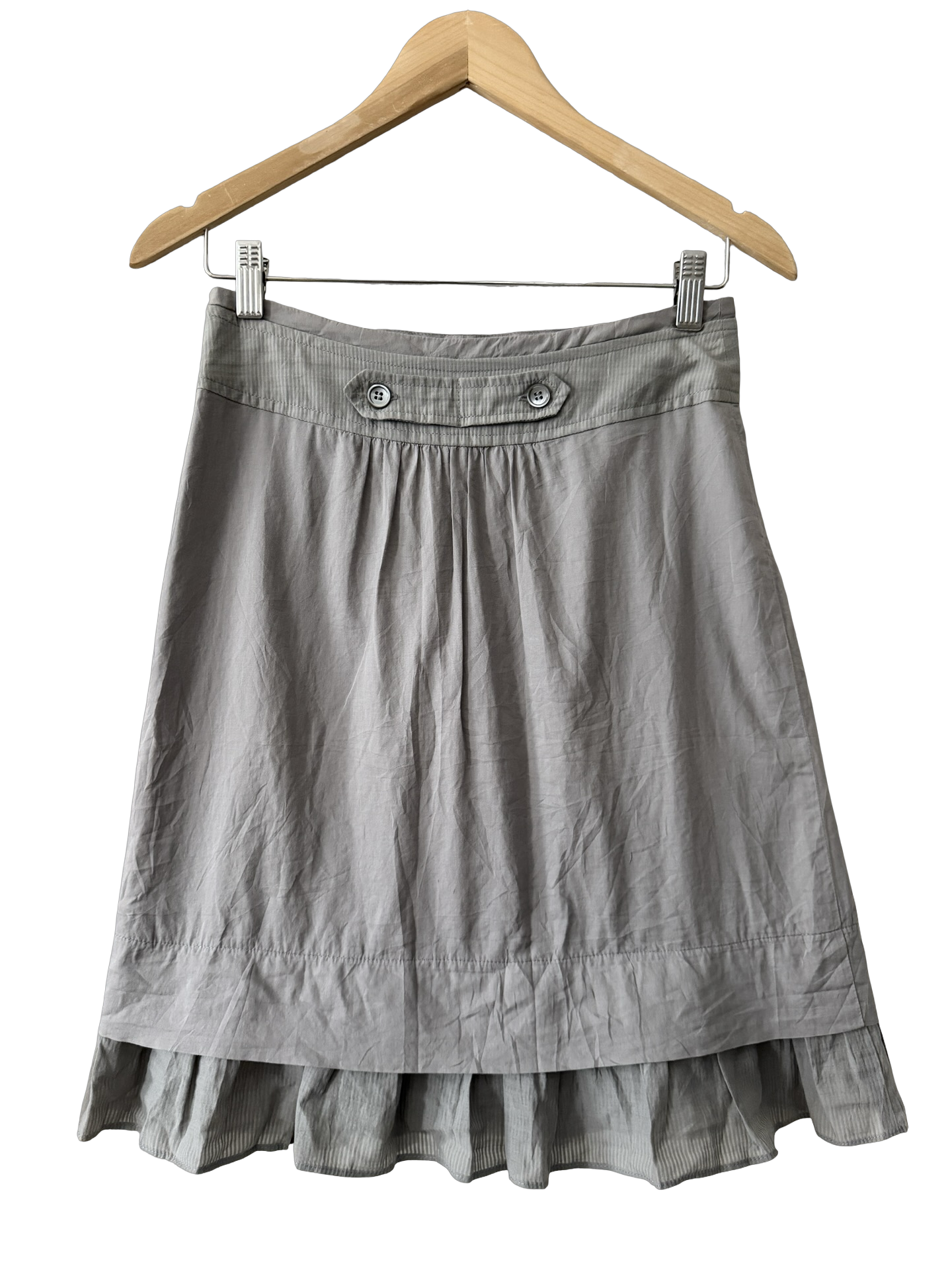 Vintage Y2K French Silver Mist Midi Skirt (S)