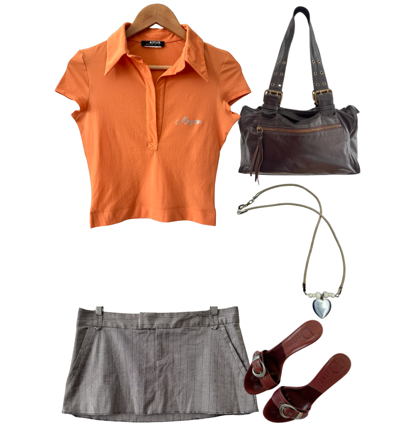 Vintage 90s Morgan De Toi Tangerine Polo Top (S/M)