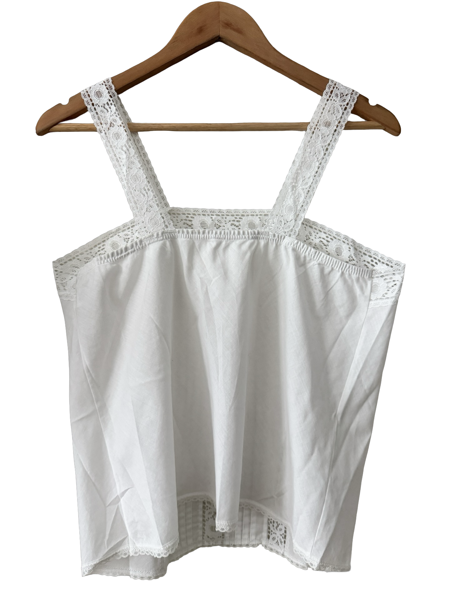 Vintage 60s Porcelain Lace Cotton Cami (M)