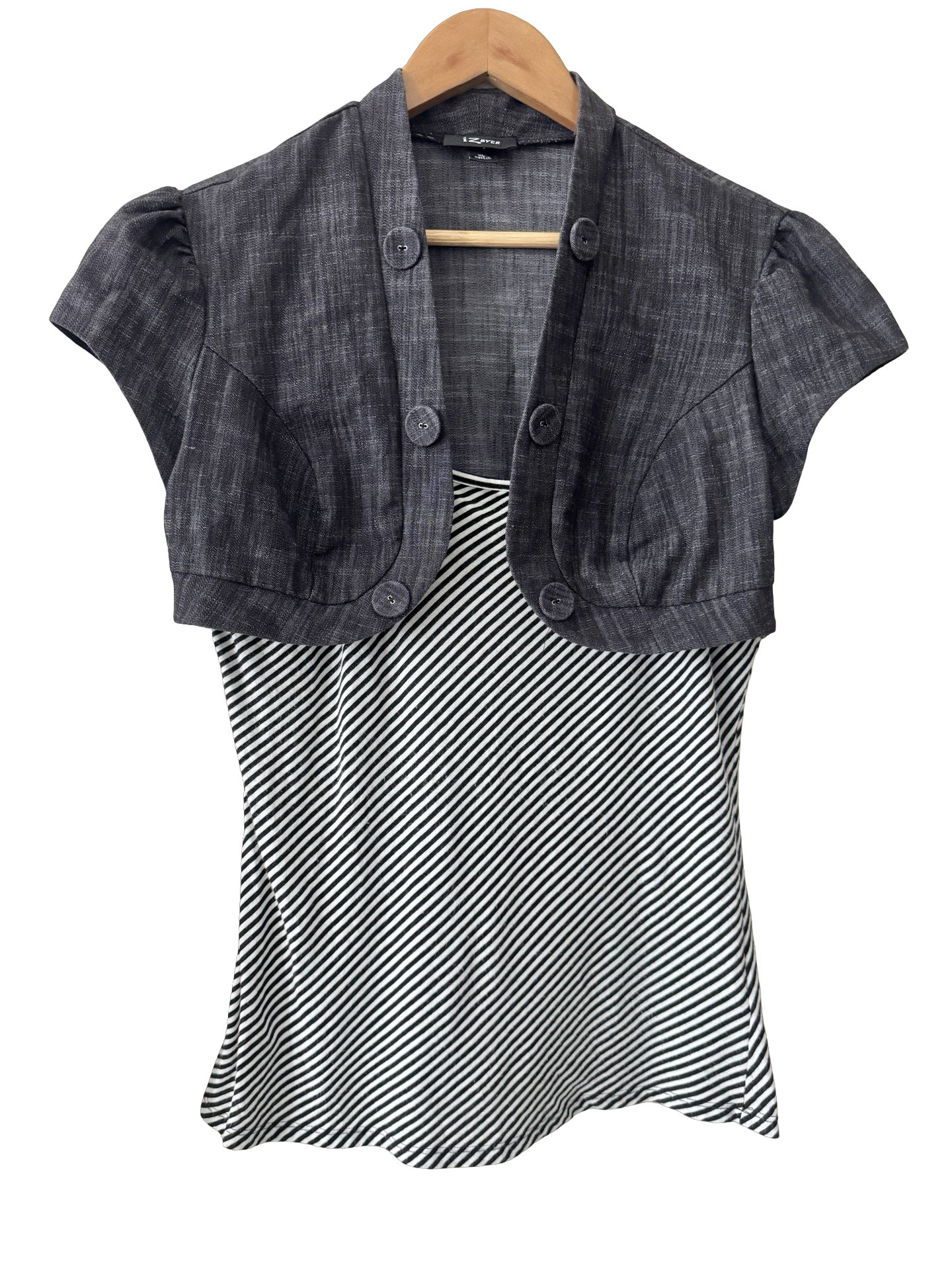 Vintage 90s Iz Byer Parisian Stripe Layered Top (L)