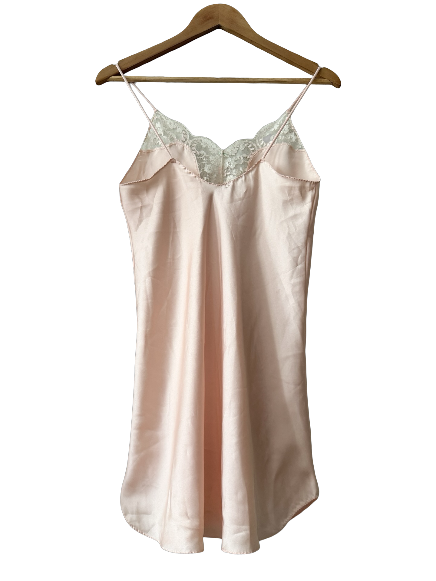 Vintage 80s Ballet Pink Mini Slip (M)