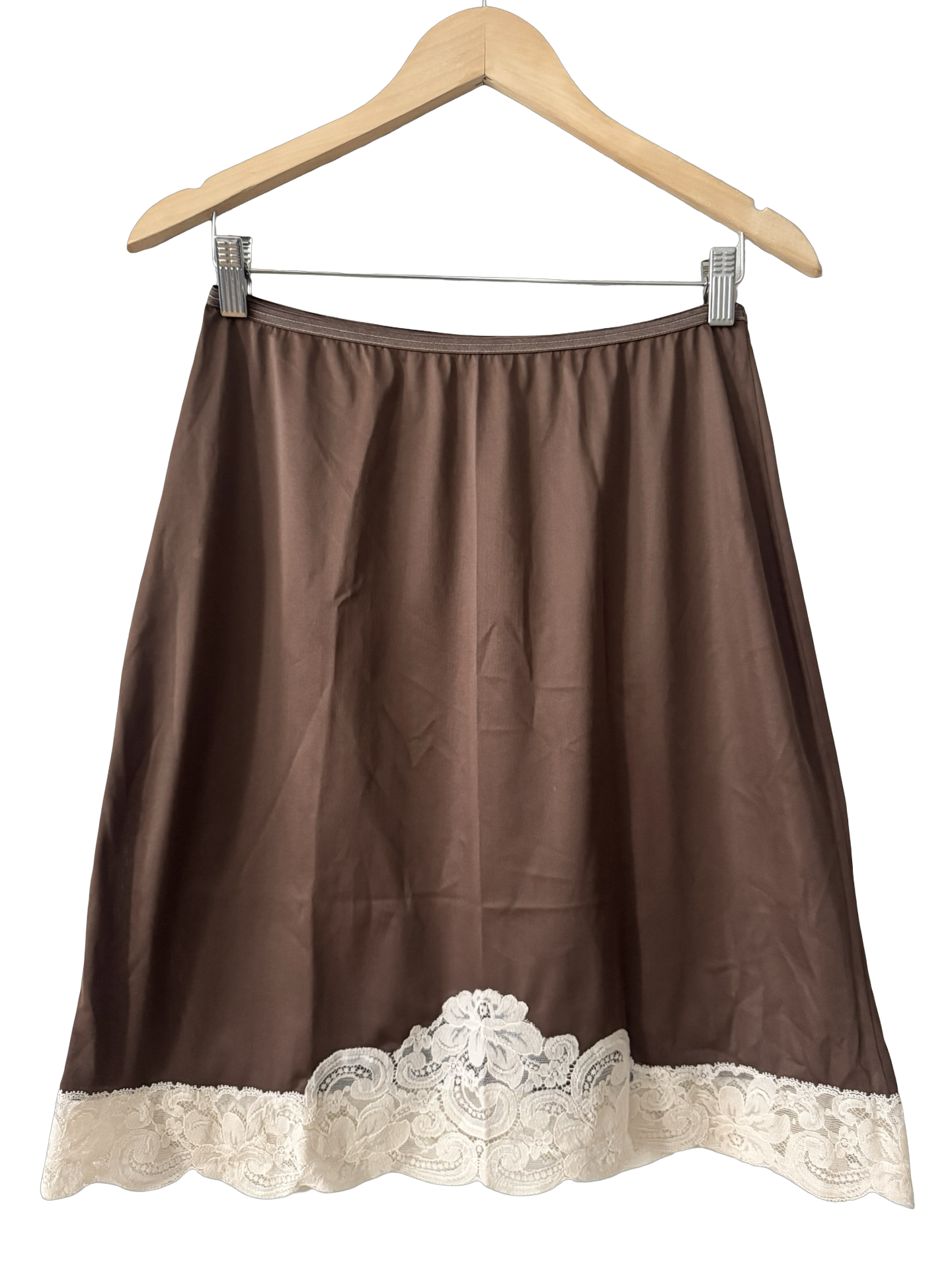 Vintage 60s Chocolate Lace Heirloom Skirt (M)