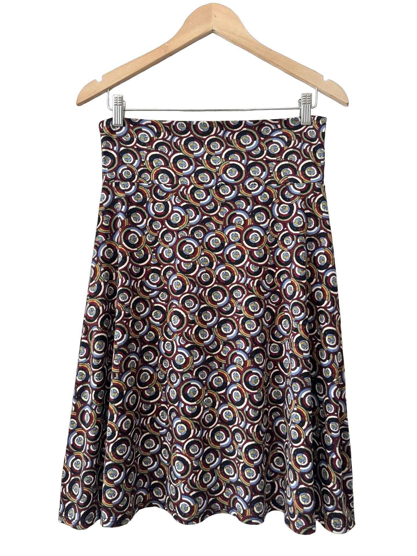 Vintage Y2K Retro Orbit Print Midi Skirt (S)