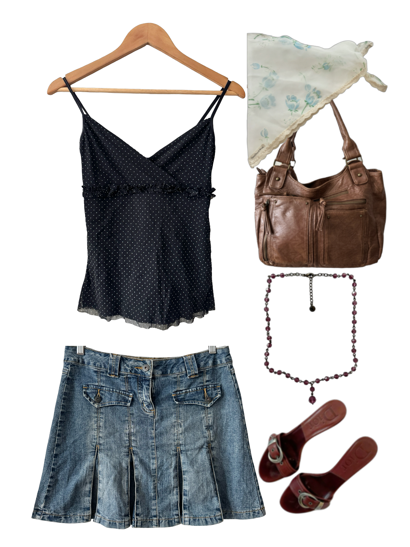 Vintage 90s French Pleated Denim Mini (M)