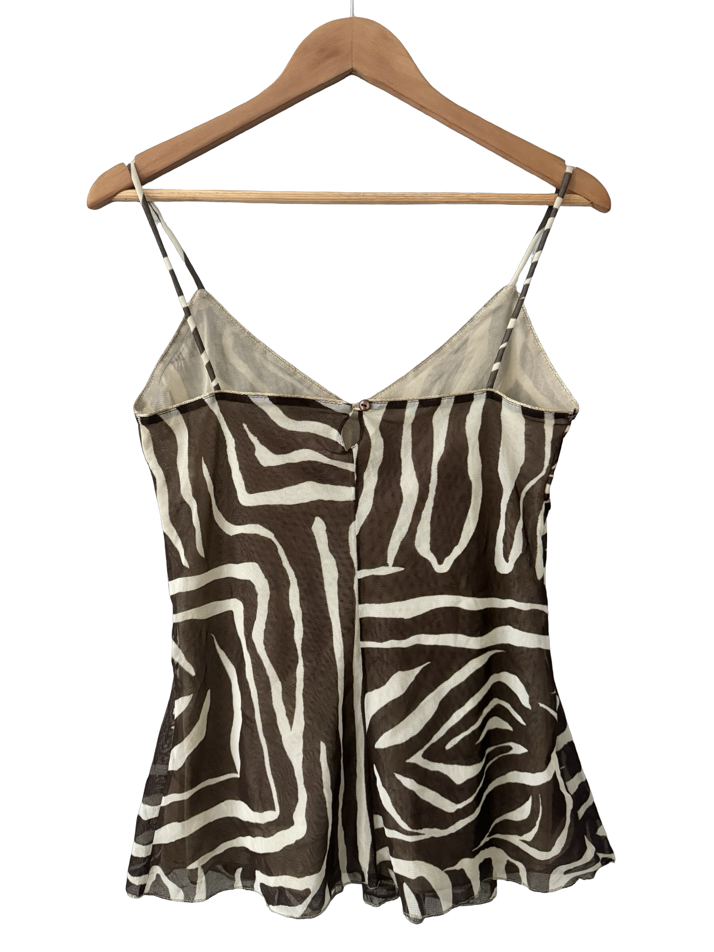 Vintage Y2K Safari Sweetheart Mesh Cami (M)