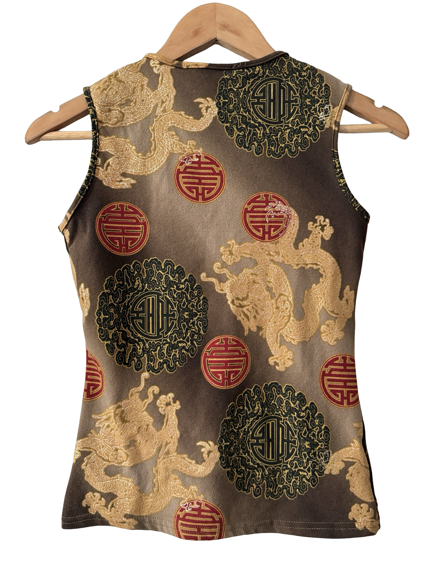 Vintage 90s Gilded Dragon Tapestry Top (M)