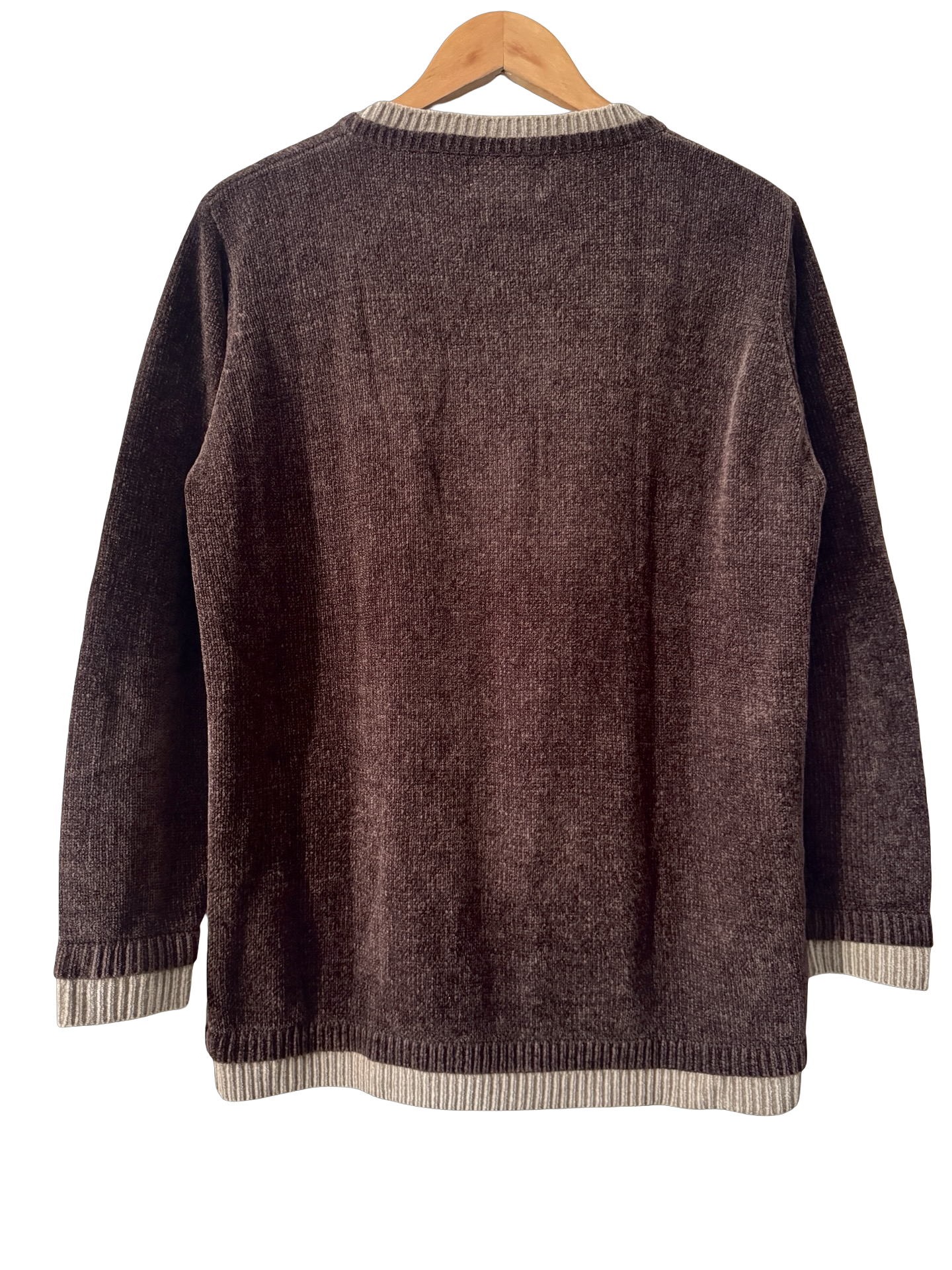 Vintage 90s Cocoa Chenille Layered Oversized Knit (M)