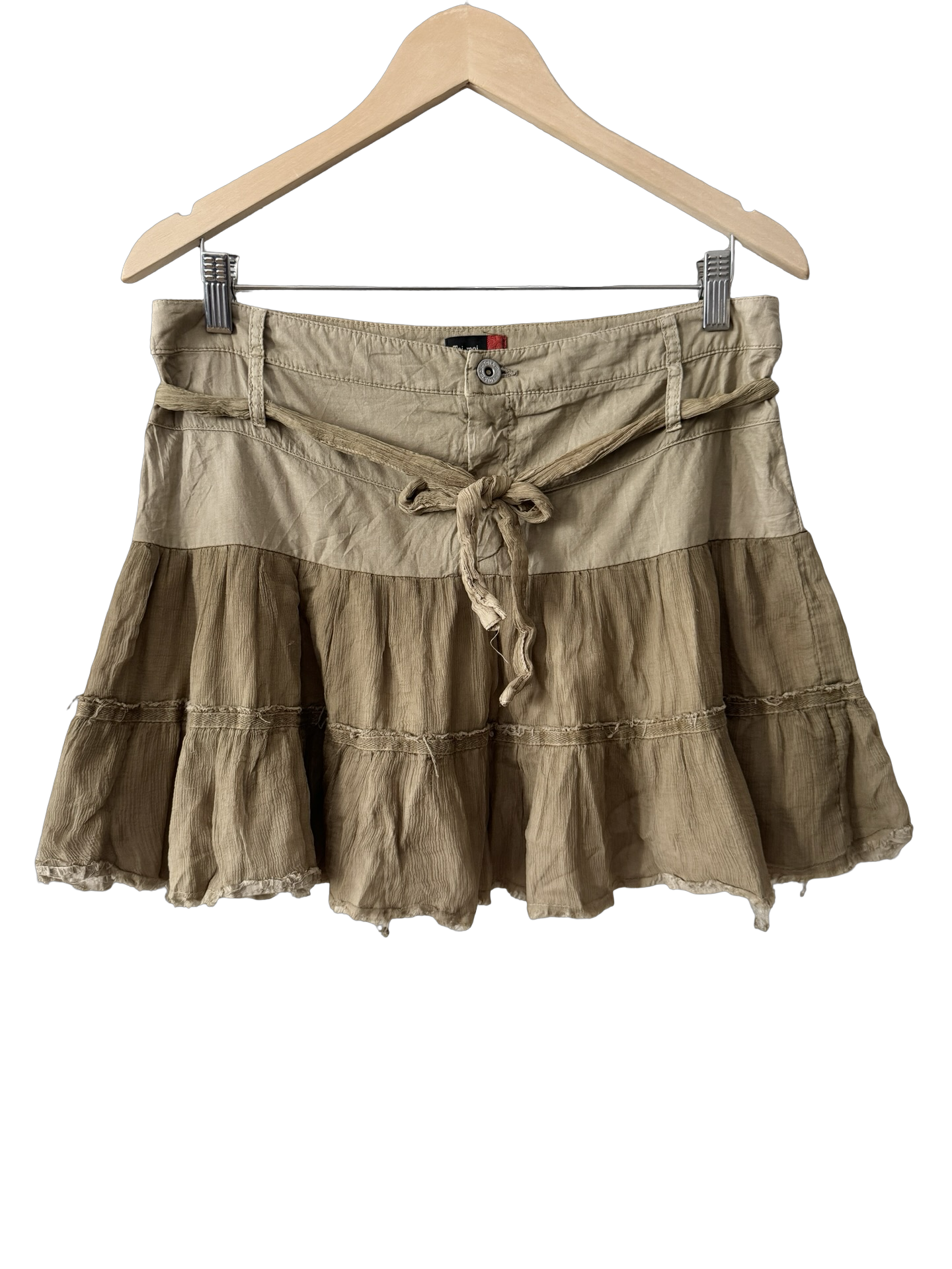 Vintage Y2K Desert Dust Ruffle Mini Skirt (M/L)