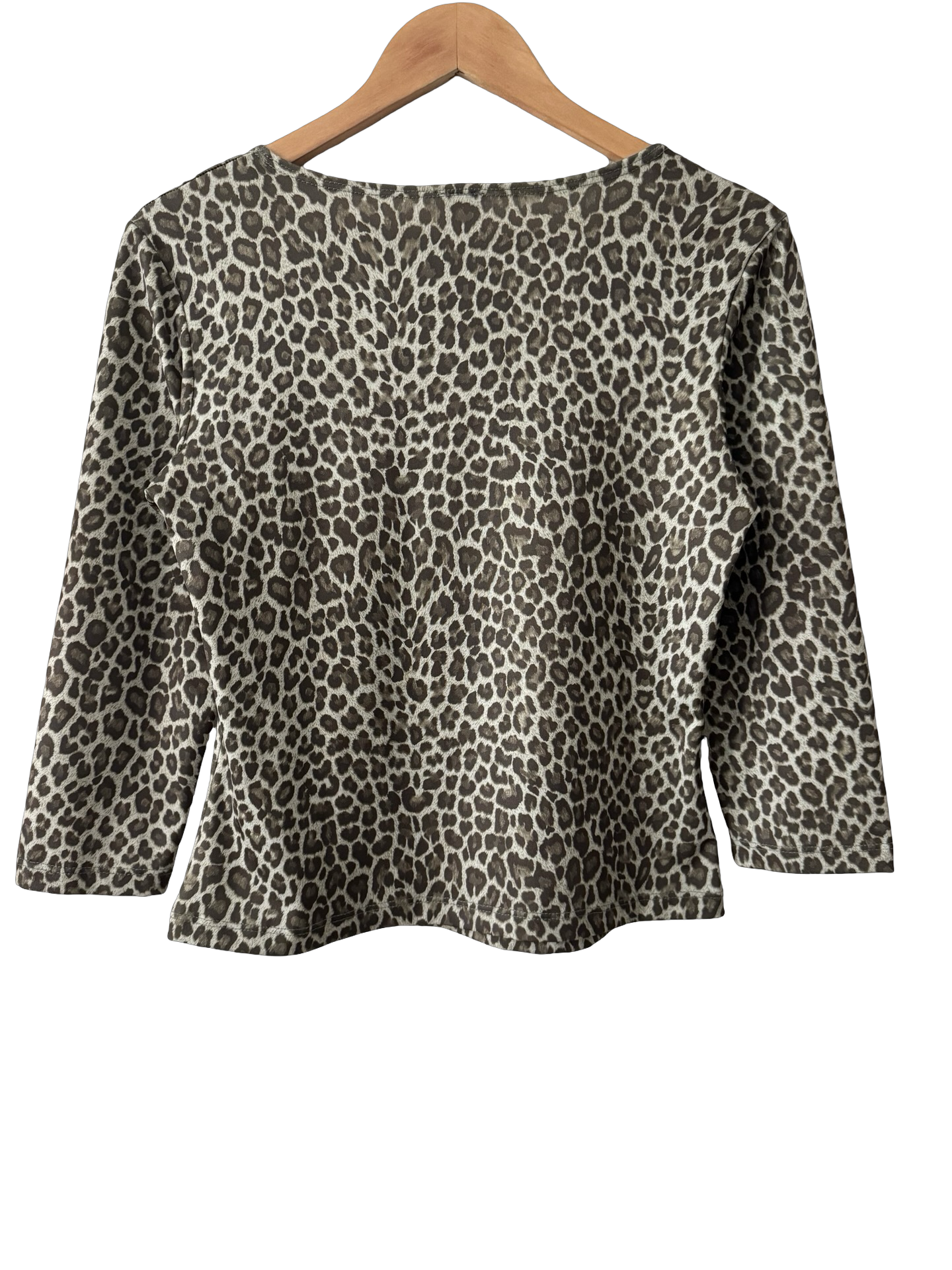 Vintage Y2K Green Leopard Print Top (L)
