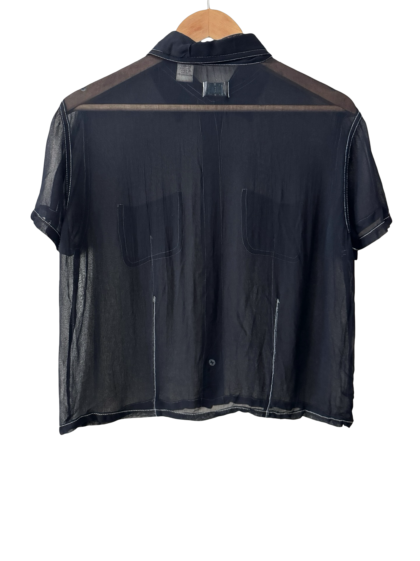 Vintage 90s Sheer Stitch Short Sleeve (M)