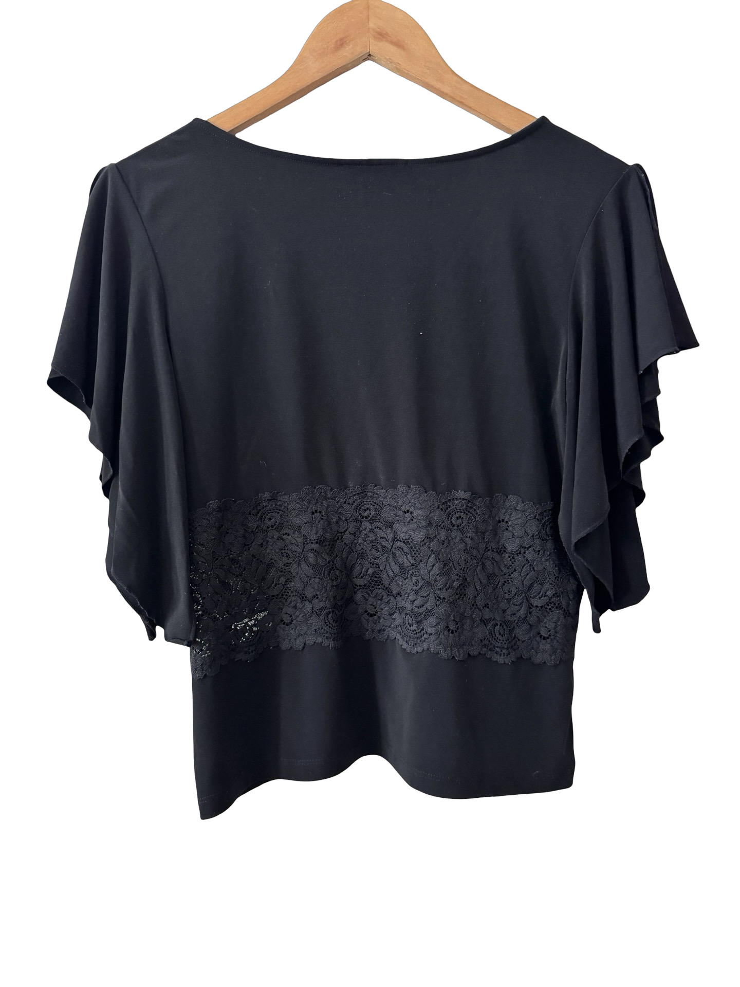 Vintage 90s Lace Panel Flutter Top (L)