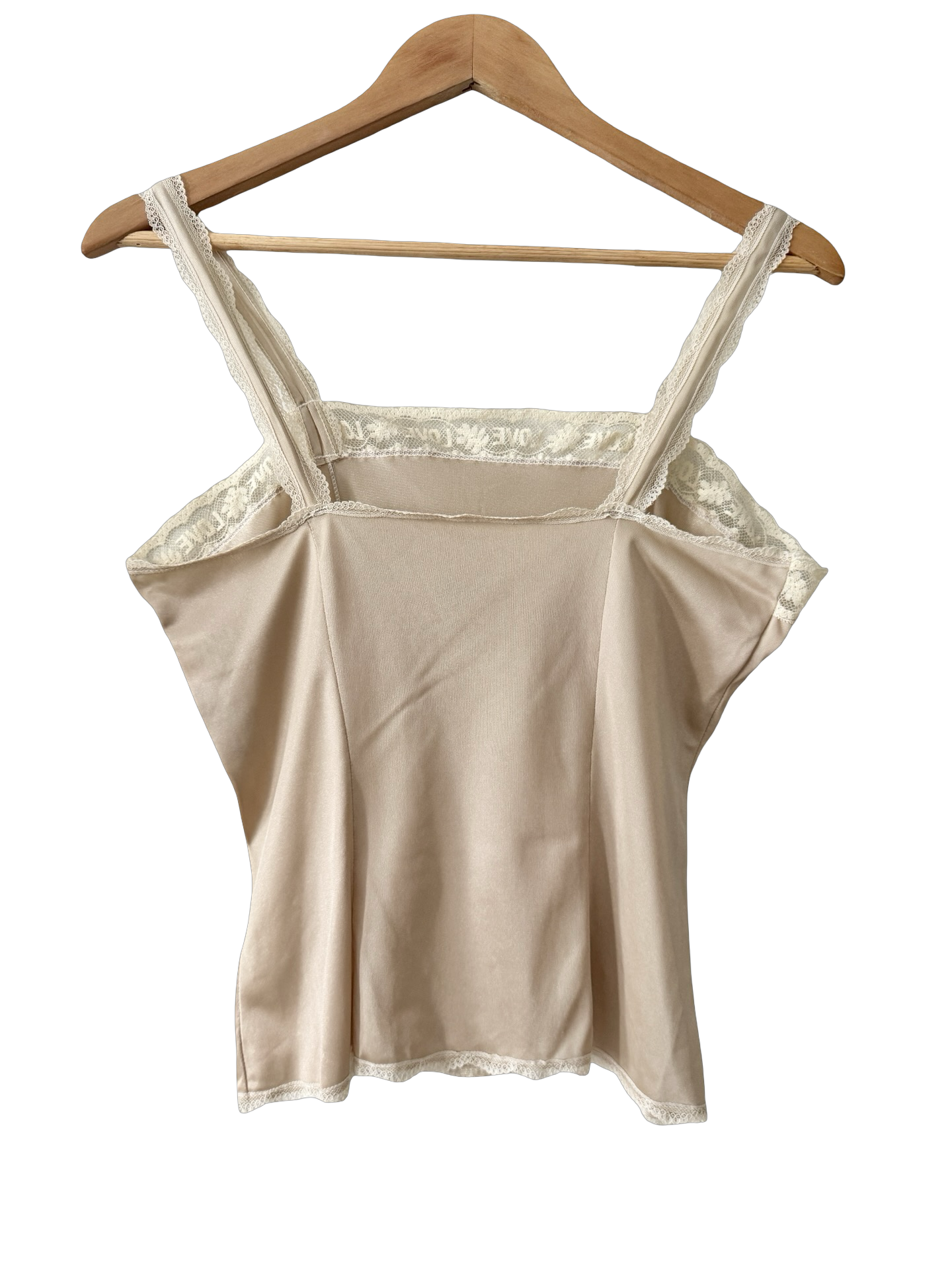 Vintage 60s Champagne Lace Trim Tank (S/M)