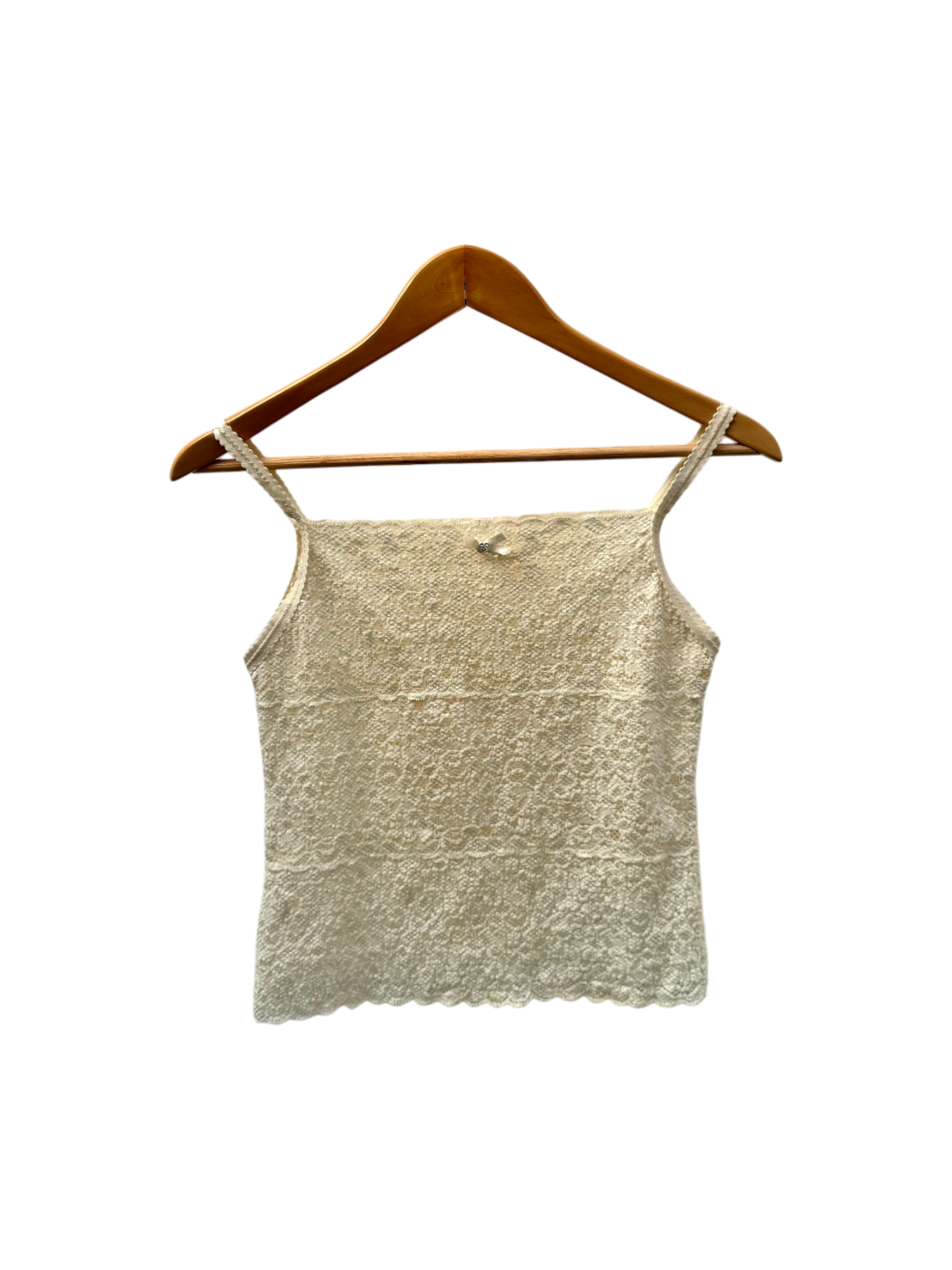 Vintage 80s Floral Lace Square Neck Cami (S)