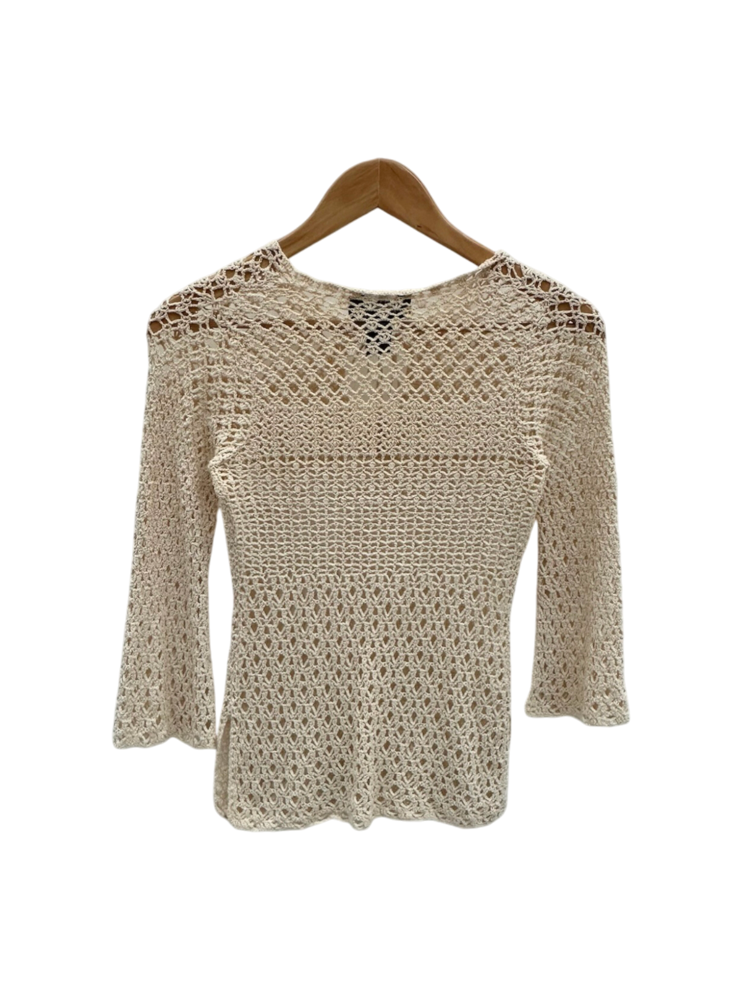 Vintage 90s Cream Crochet Handknit (S/M)