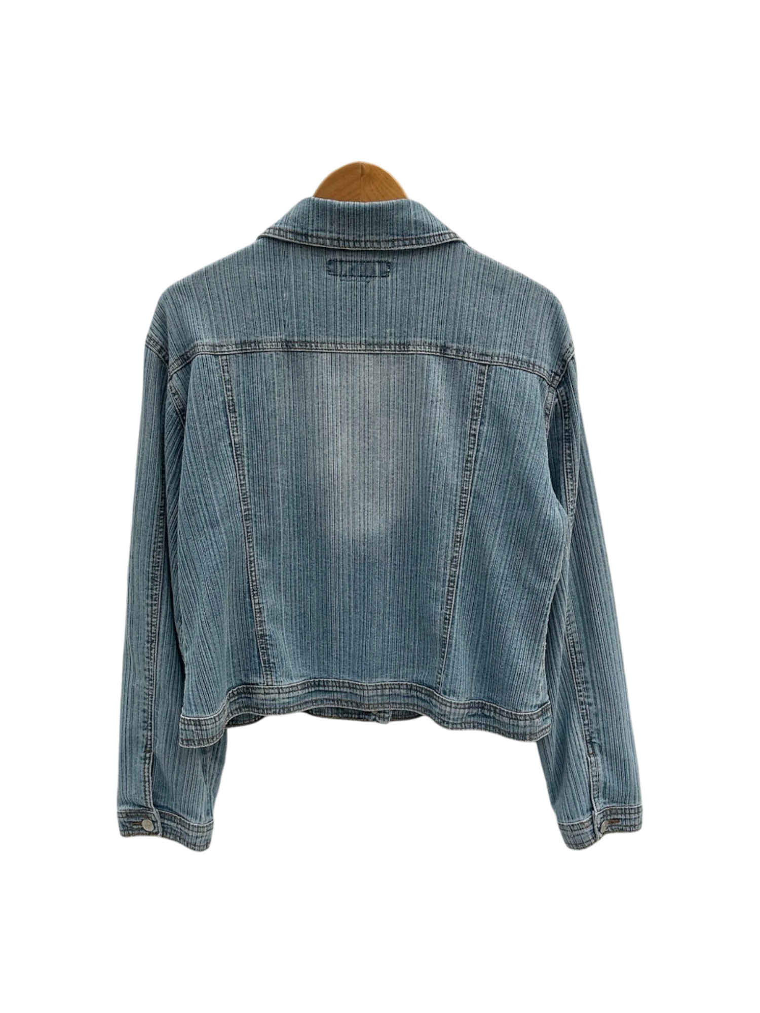 Vintage 90s Pinstriped Denim Jacket (L)