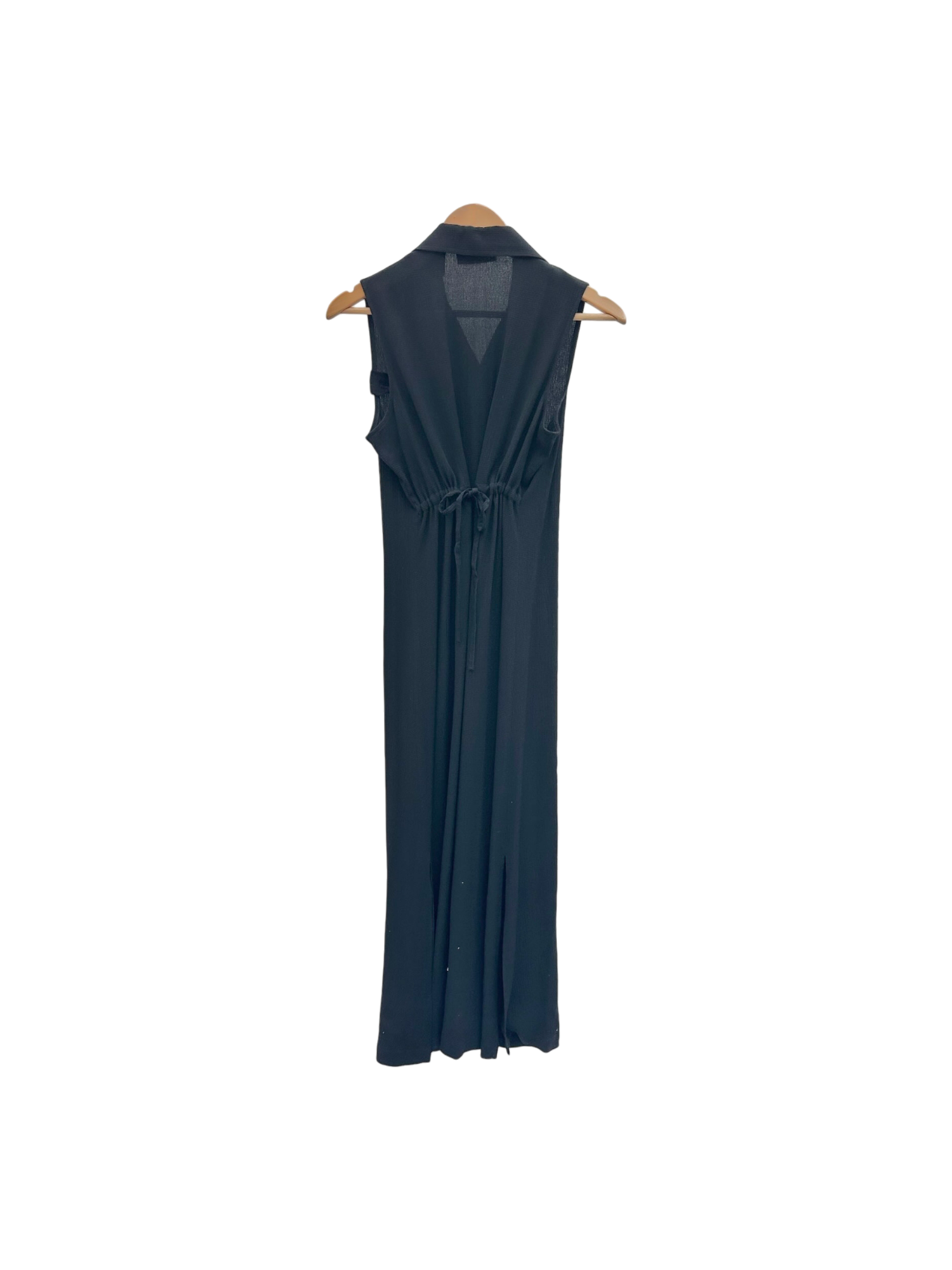 Vintage 90s Button Up Classic Midi Dress w/ Tie (M)