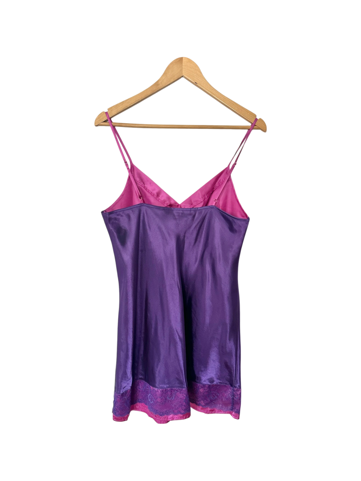 Vintage Y2K Violet Lace Trim Slip Dress (M)