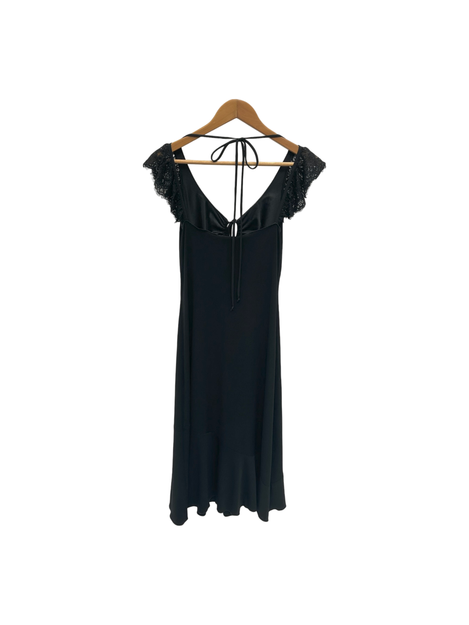 Vintage Y2K Dainty Lace Flutter Sleeve Midi Dress (S)