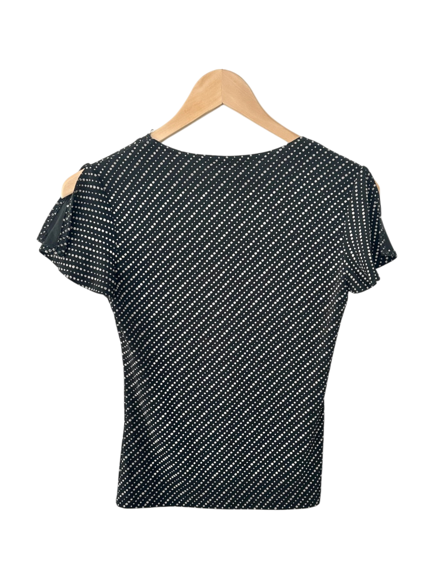 Vintage 90s Midnight Polka Wrap Top (M/L)