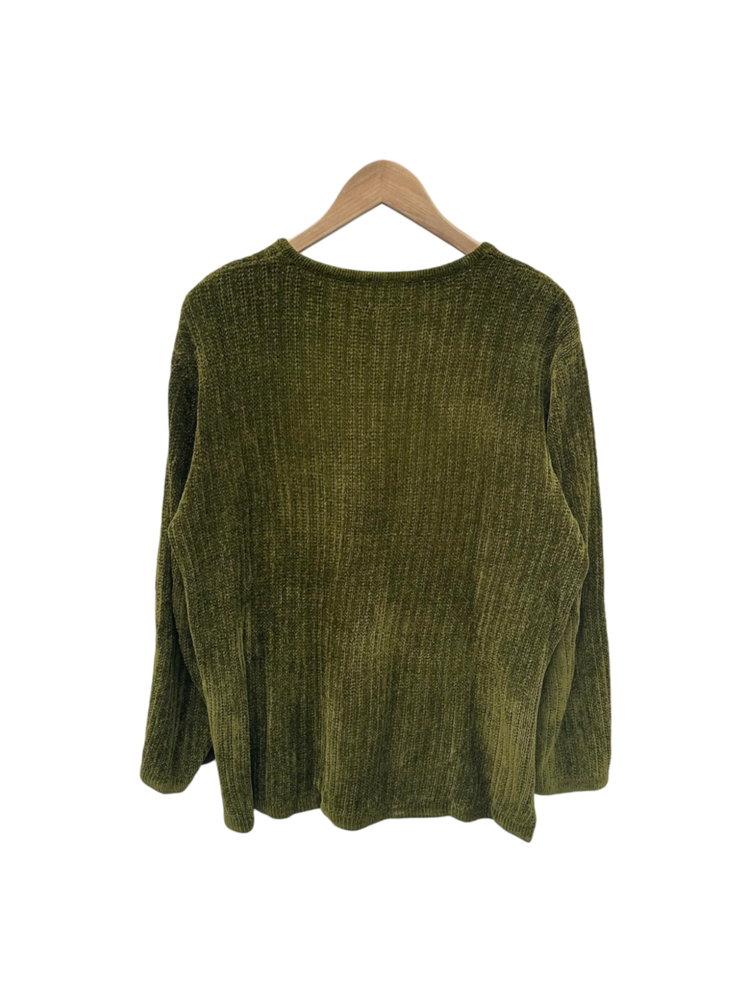 Vintage 90s Crushed Olive Cozy Knit (L)